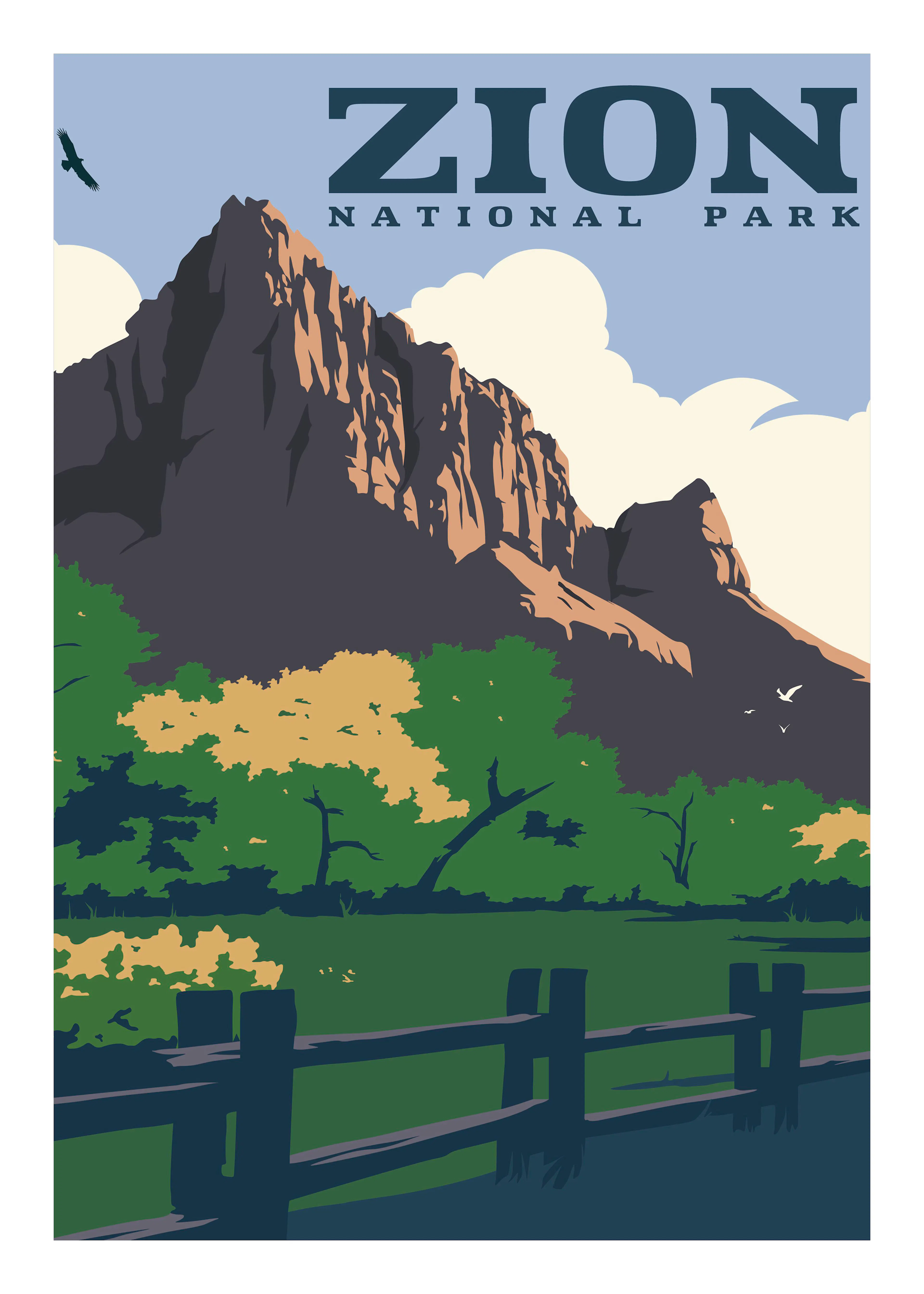 Retrodrome - Zion National Park Vintage Plakat 0