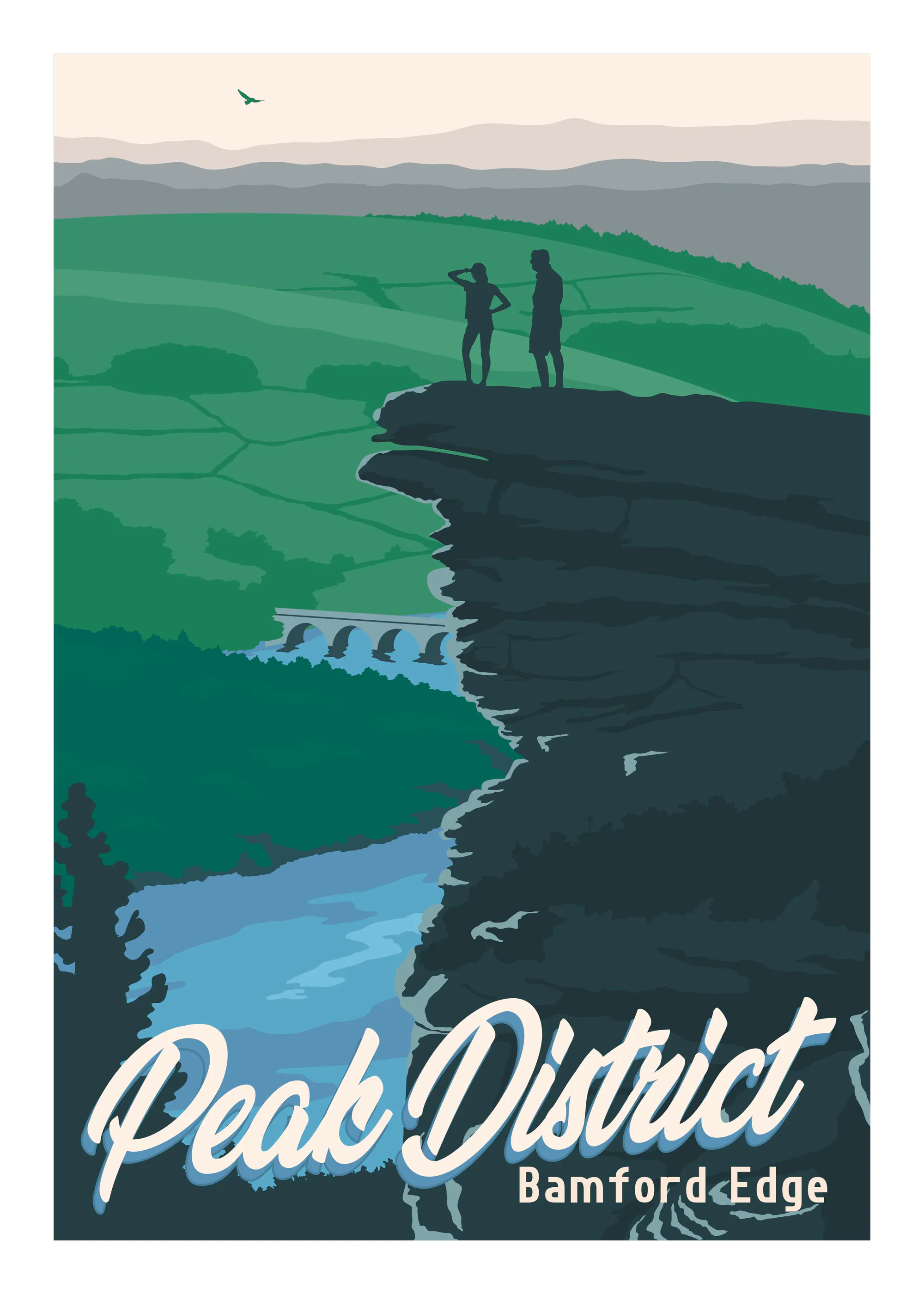 Retrodrome - Peak District Bamford Edge Póster 0