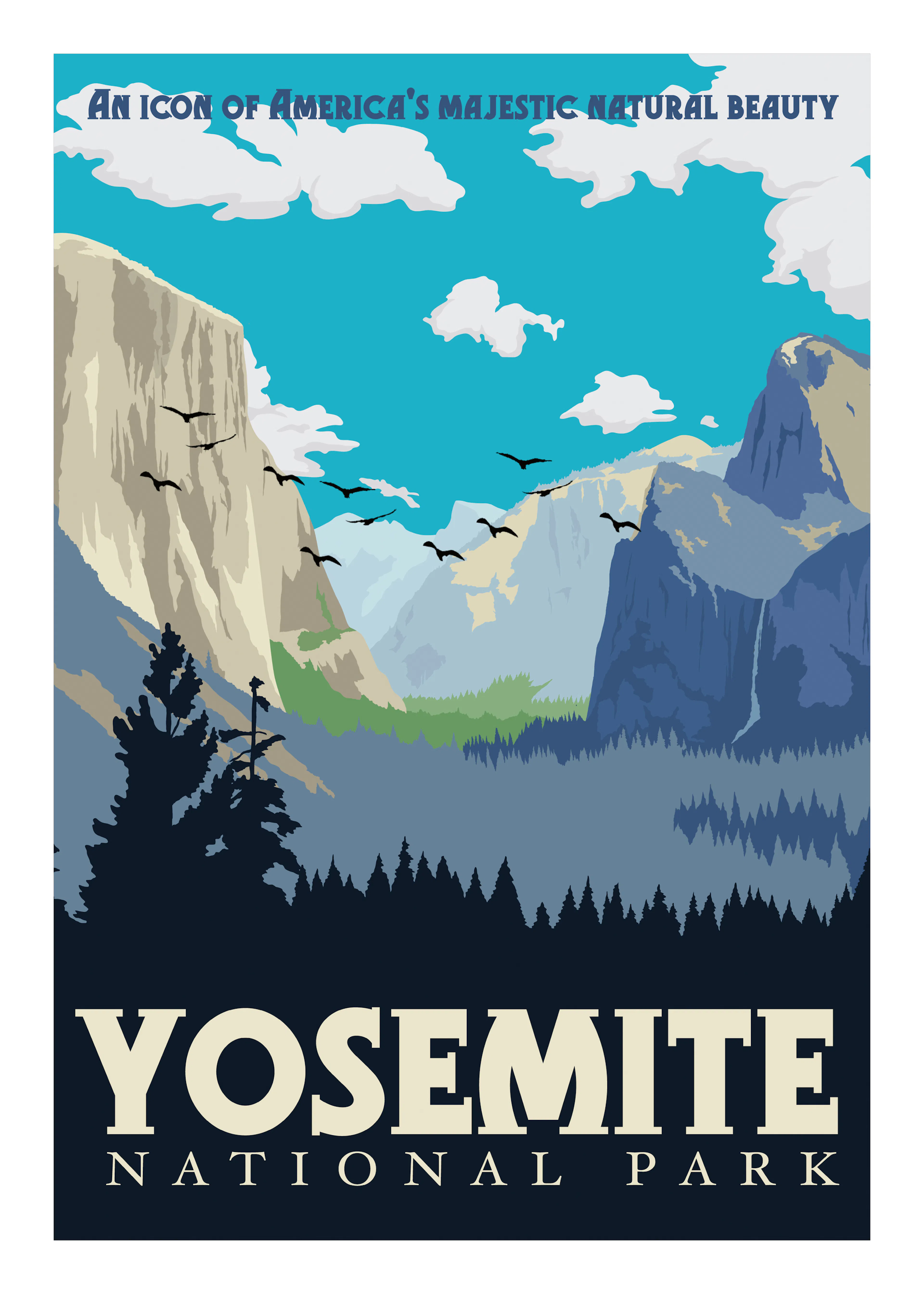 Retrodrome - Yosemite Valley Vista Plakat 0