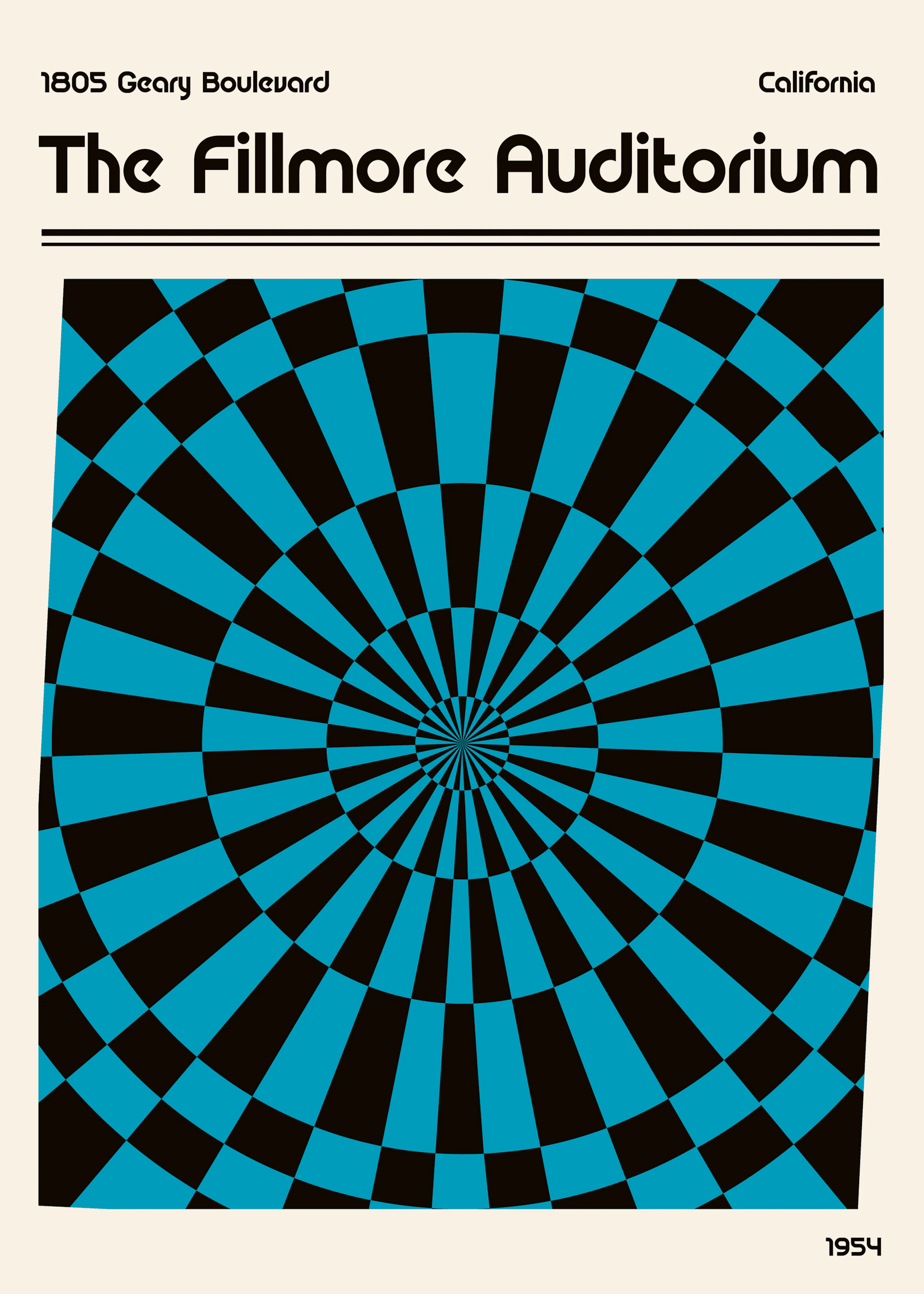Retrodrome - Vortex Damier Psychédélique Poster 0