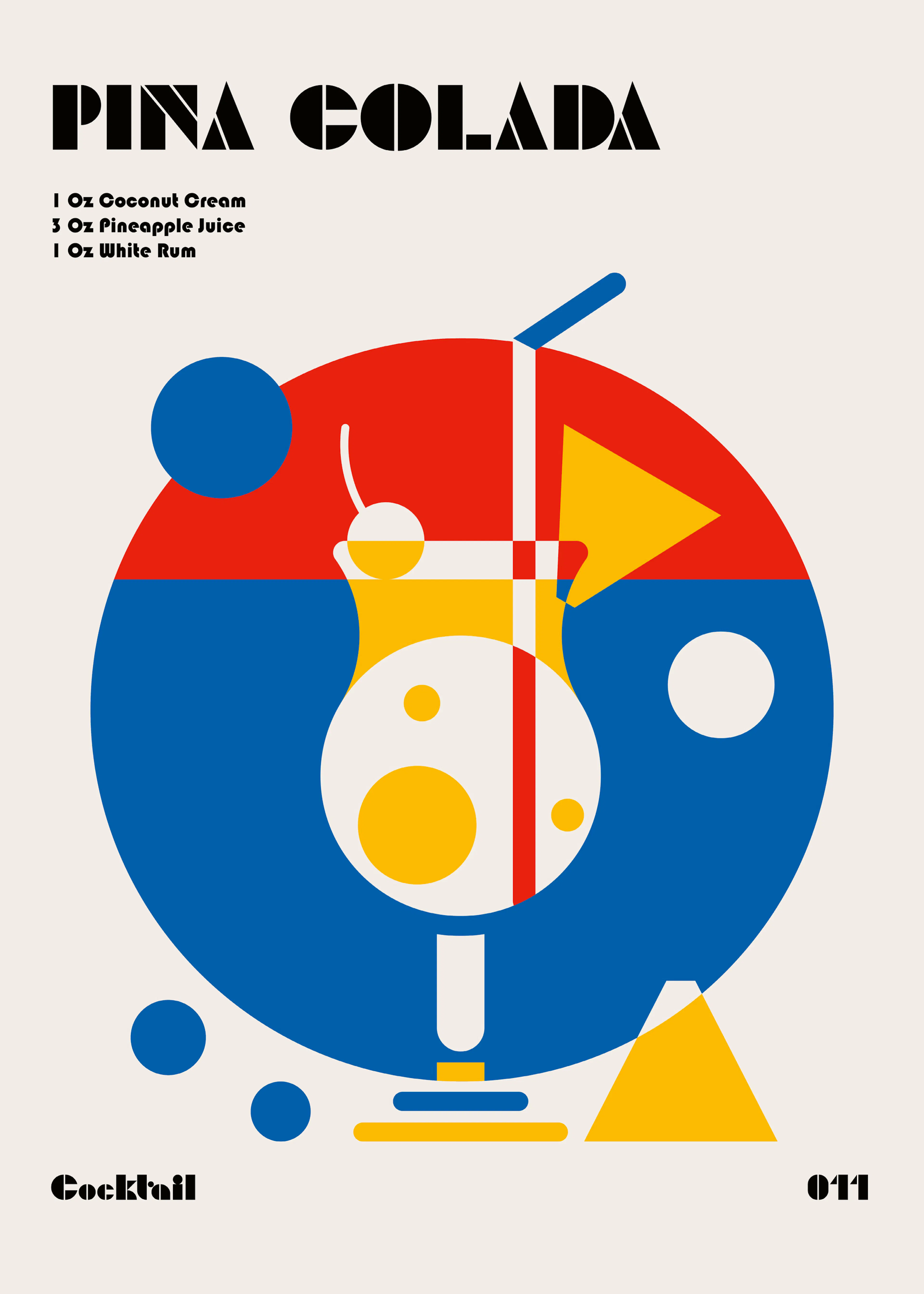 Retrodrome - Abstract Pina Colada Recipe Poster 0