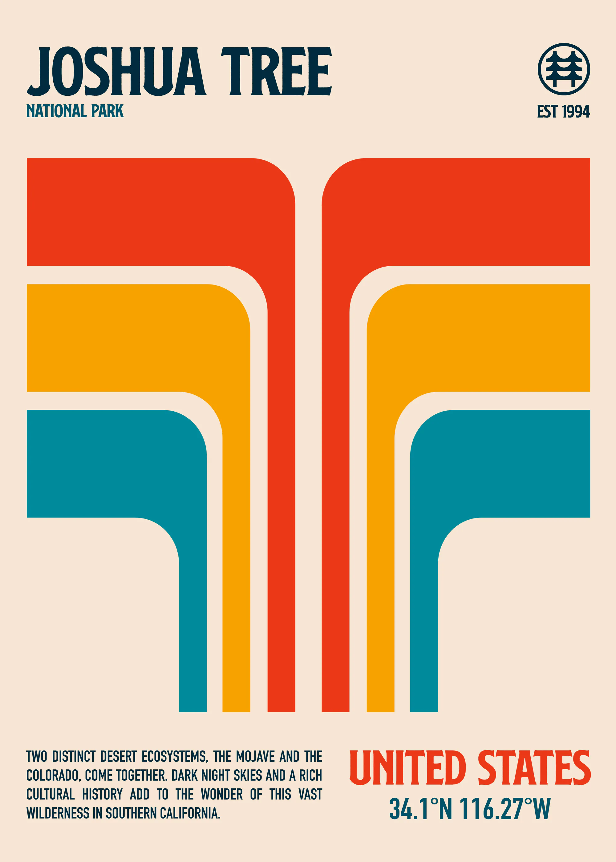 Retrodrome - Joshua Tree Retro Desert Poster 0