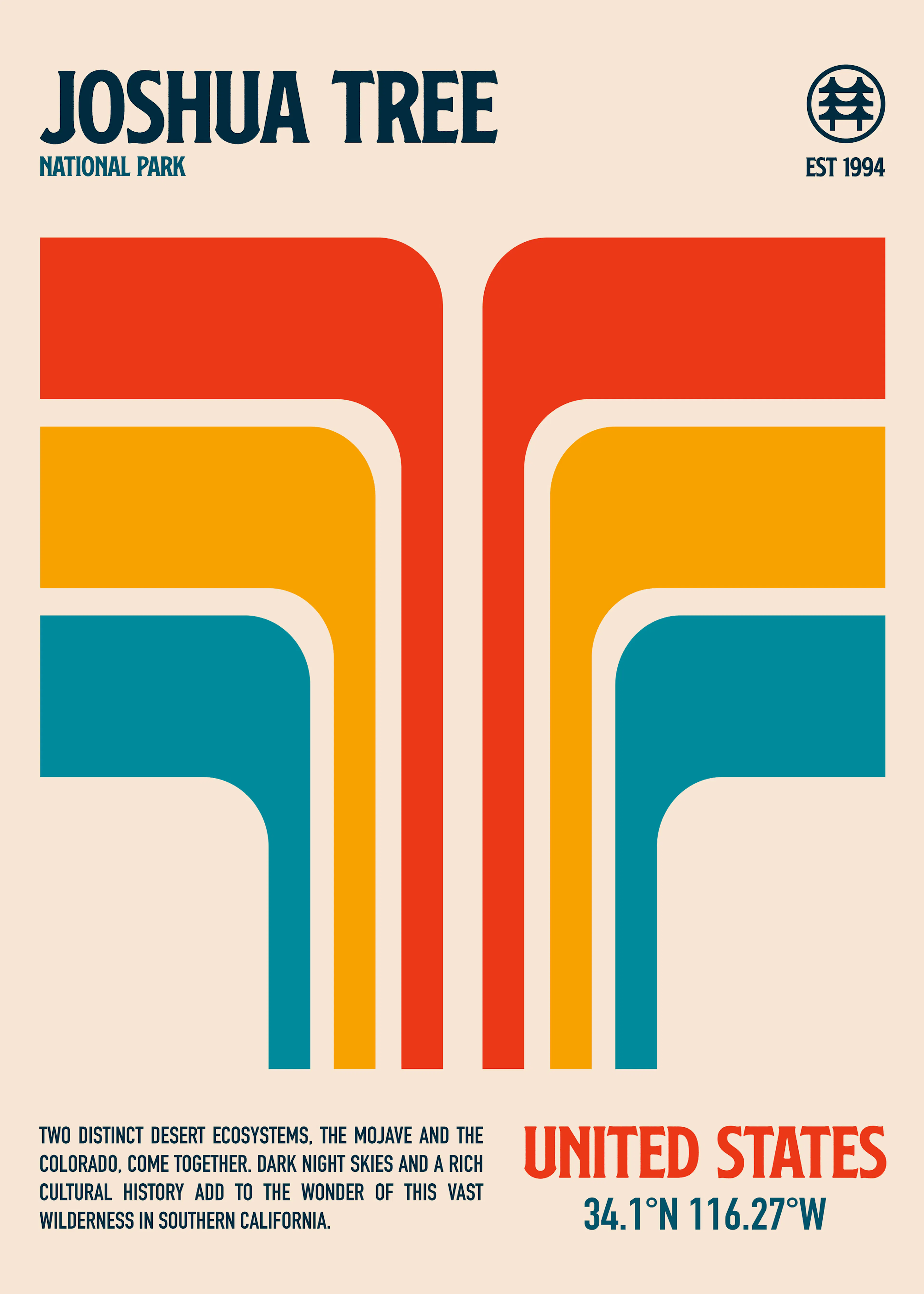 Retrodrome - Joshua Tree Retro Desert Poster 0