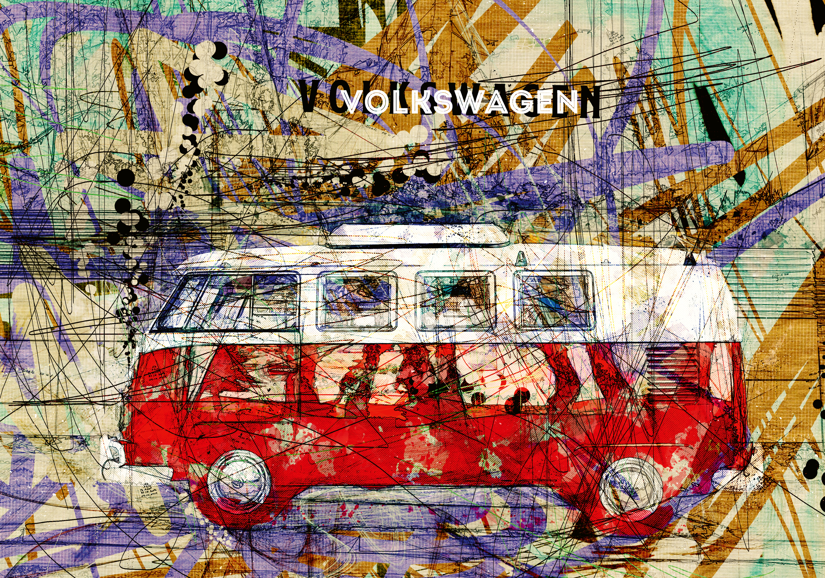 Lembayung senja studio [Vintage Poster] - Colorful Retro Van Art