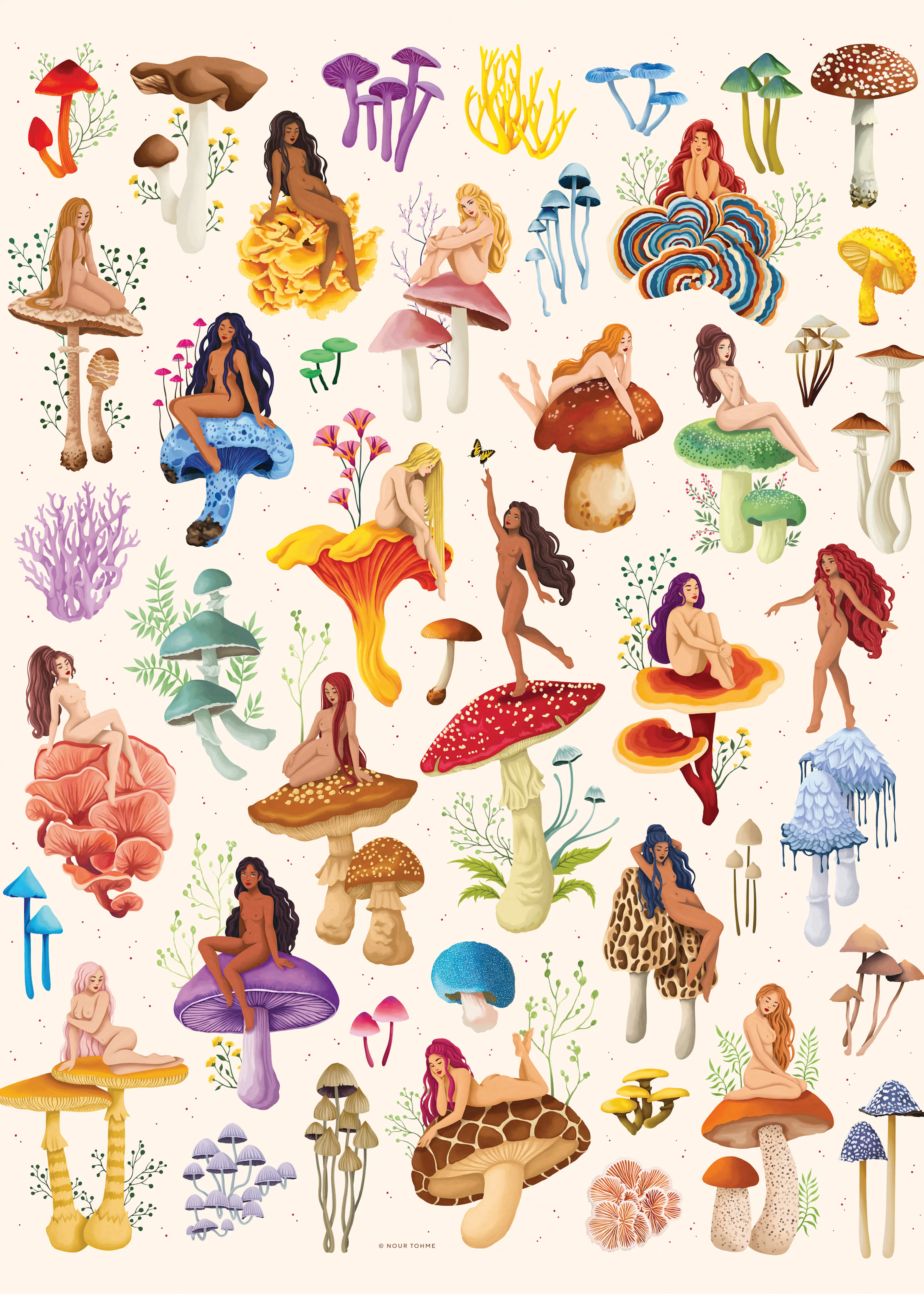 Nour Tohme - Enchanted Mushroom Fairies Print 0
