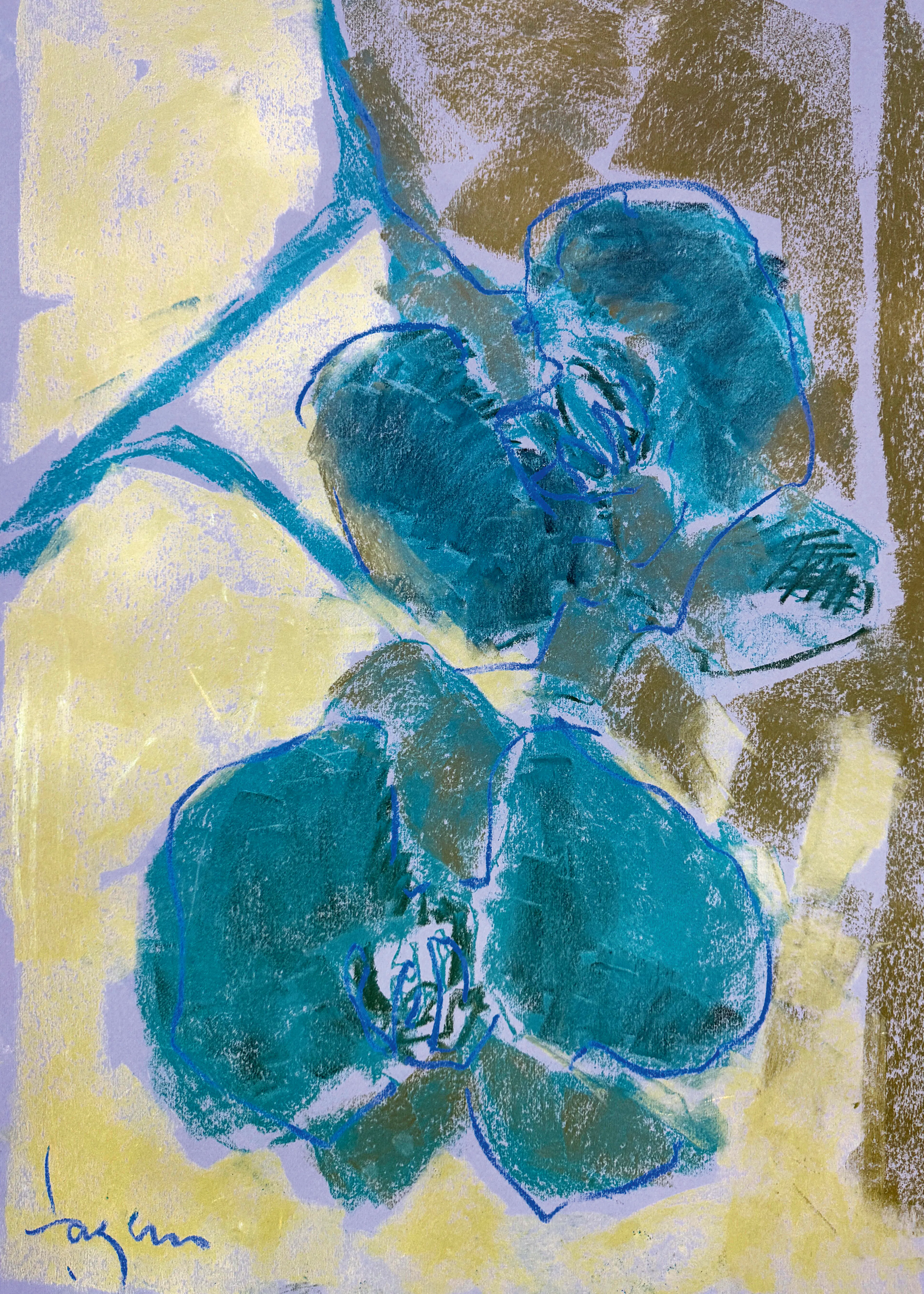 Dorothy Fagan - Orchid Sisters Ii Blue Poster 0