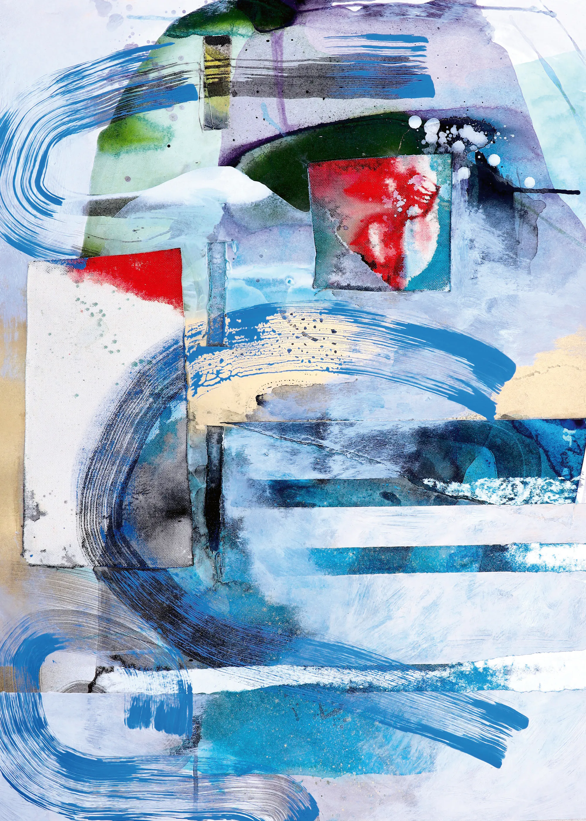 POOVI ART - Dynamic Blue Layers Poster 0