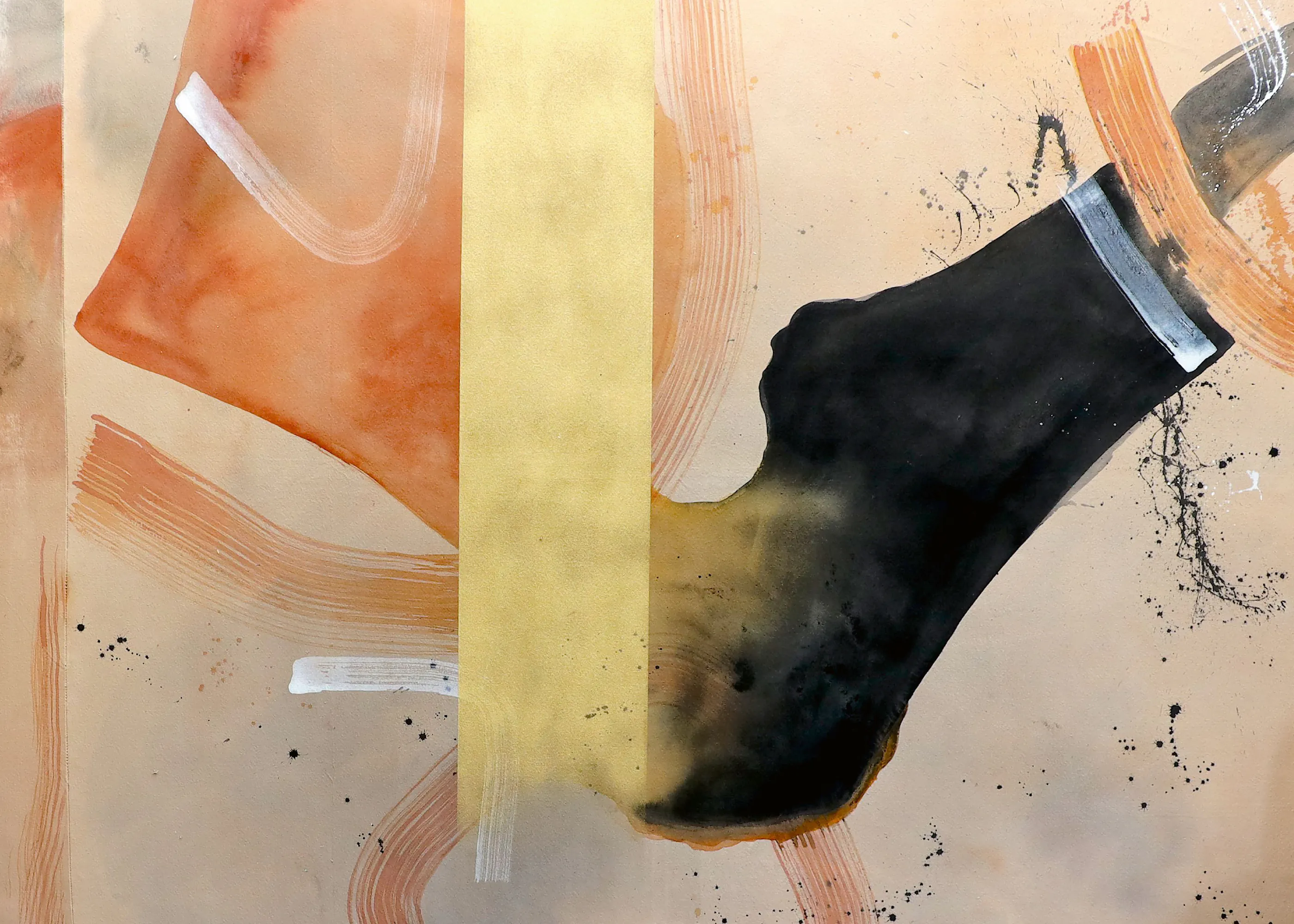 POOVI ART - Golden Abstract Forms Poster 0