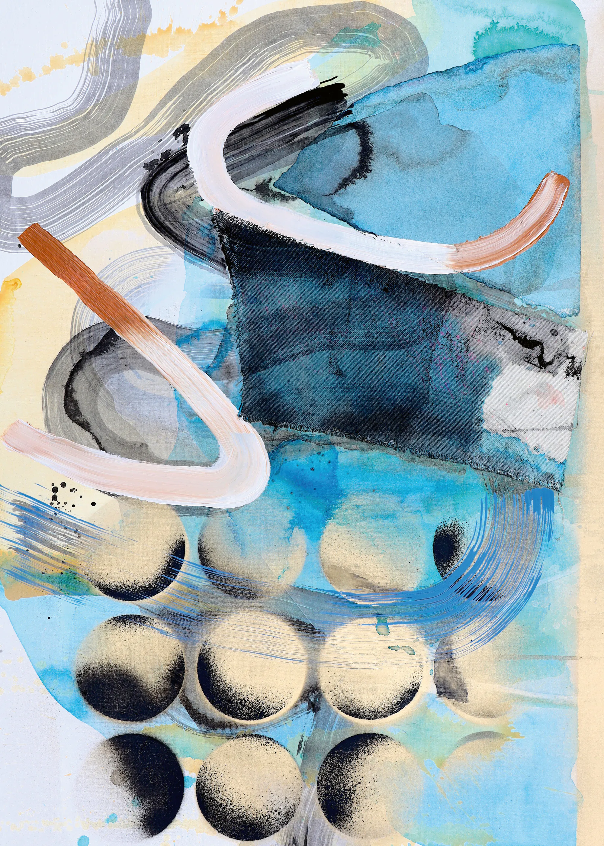 POOVI ART - Blue Abstract Circles Poster 0