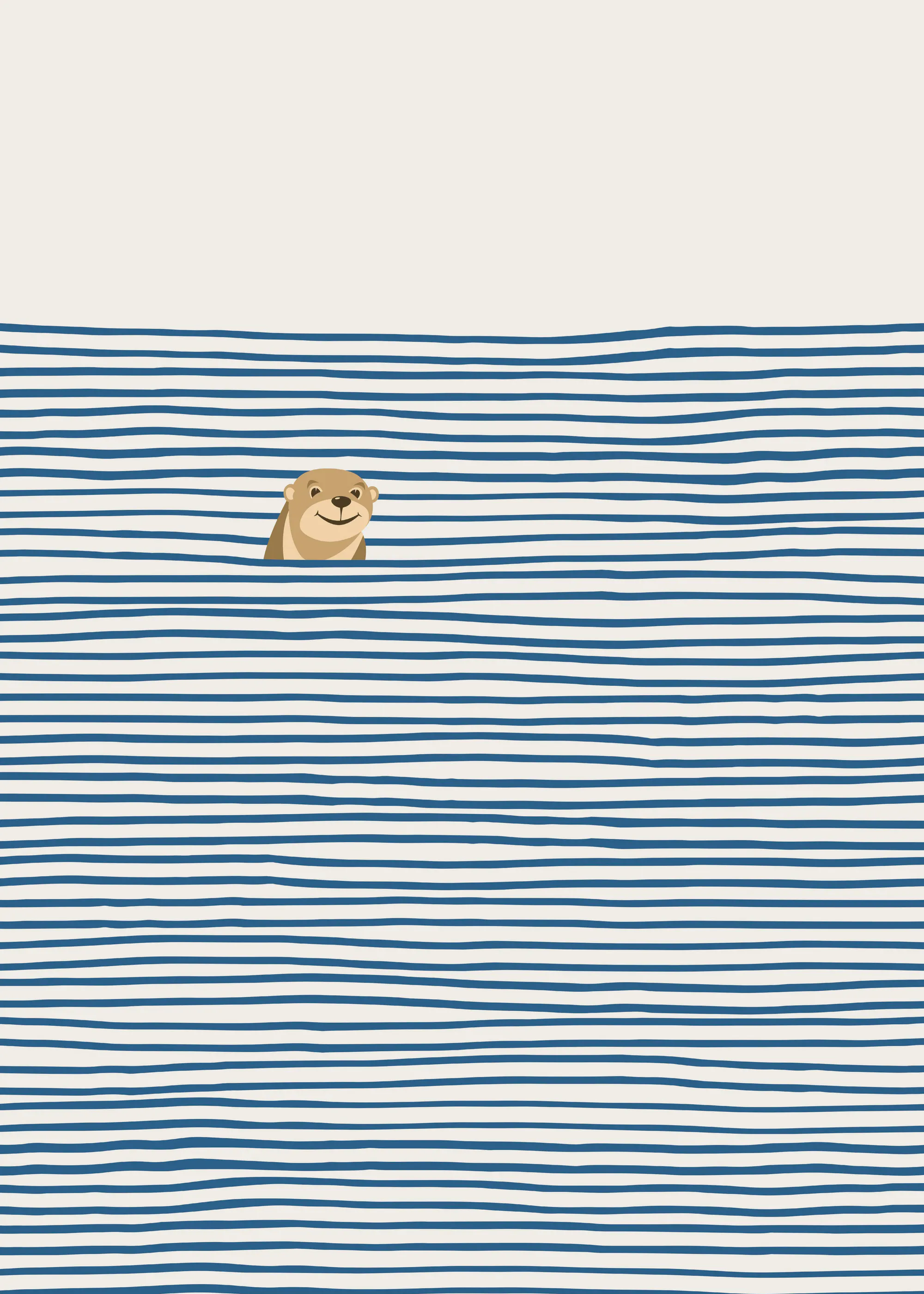 Little Dean - Happy Otter In Stripes Plakat 0