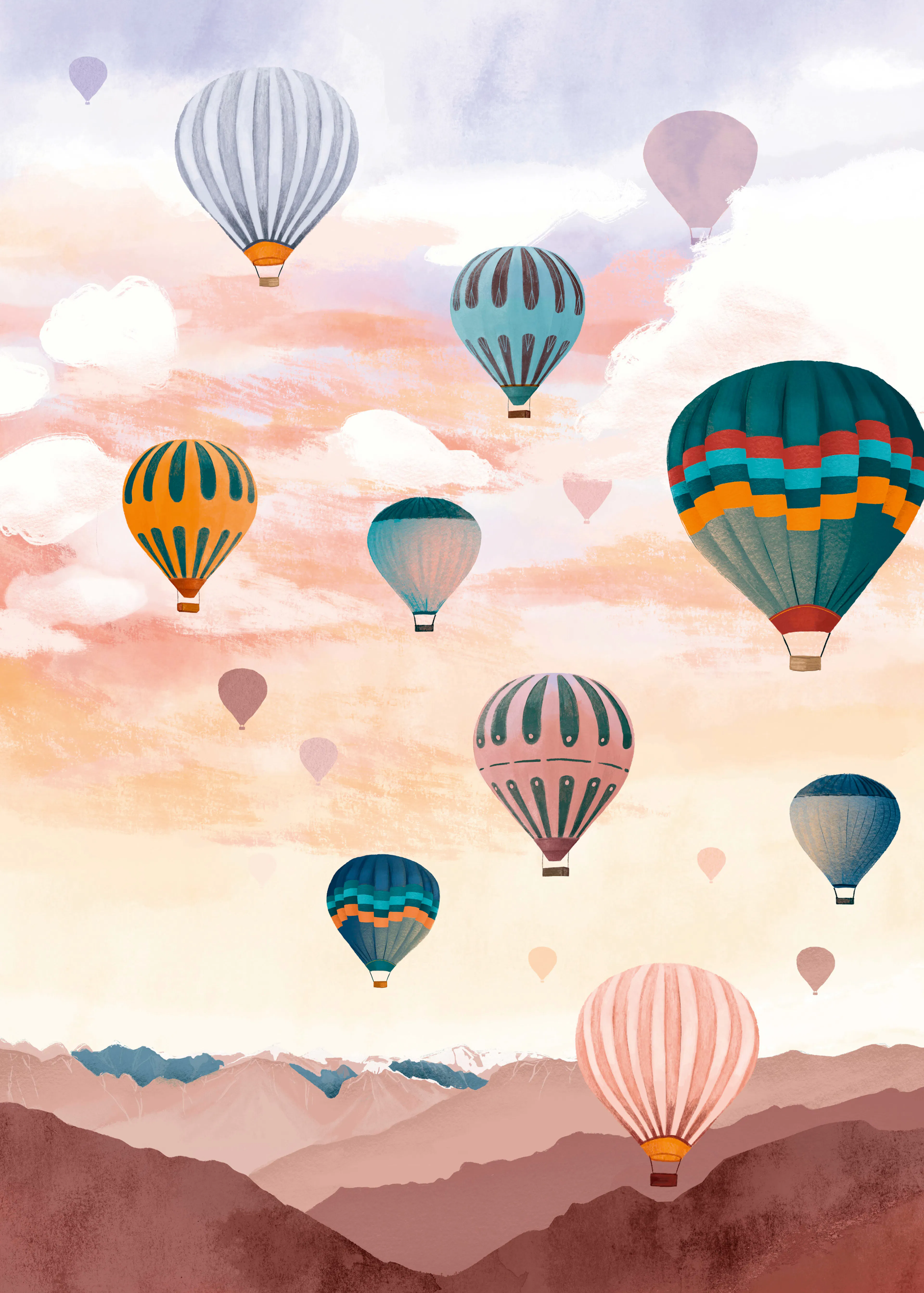 Goed Blauw - Luftballon Himmel Plakat 0