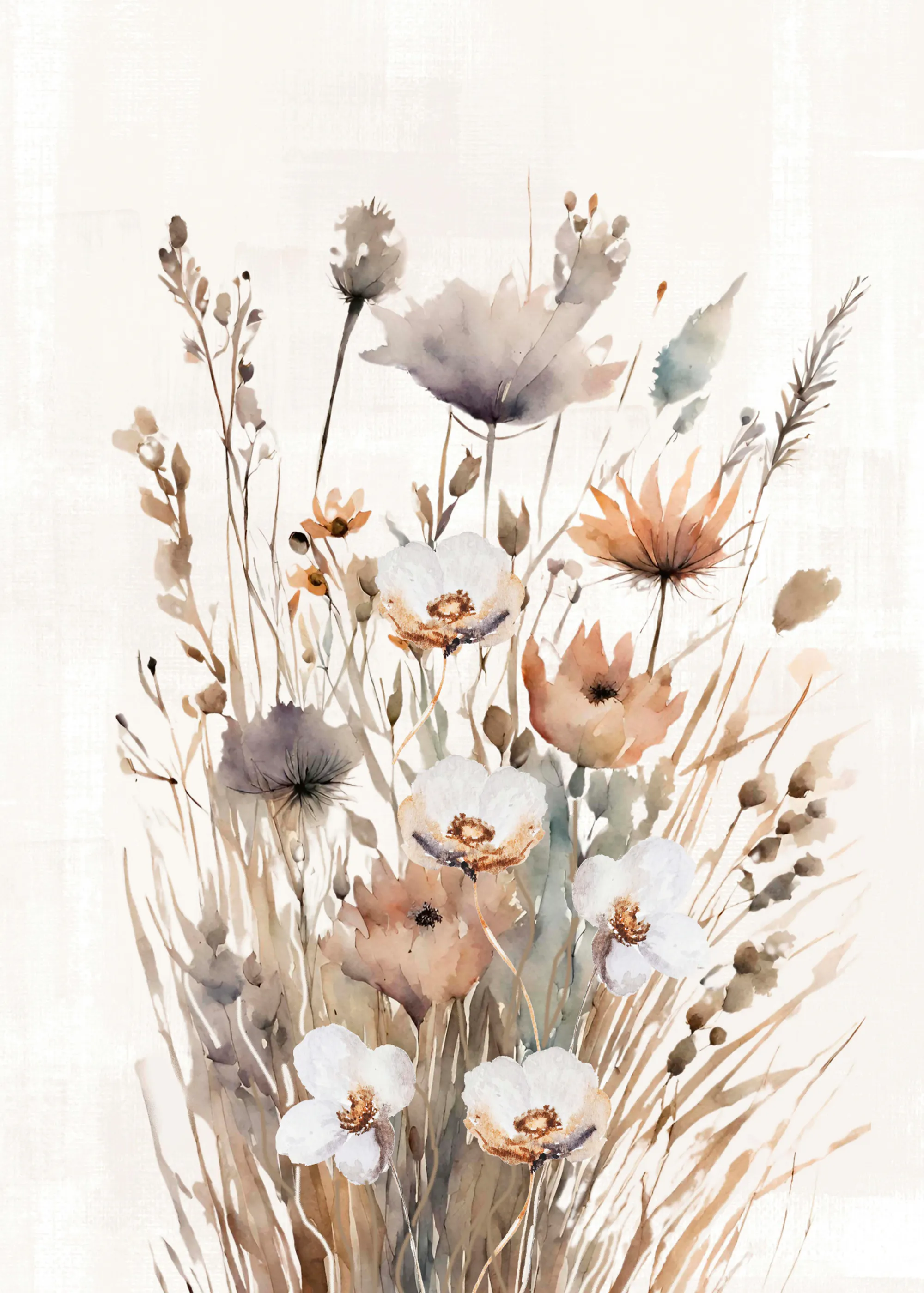 Sally Ann Moss - Muted Wildflower Bouquet Poster 0