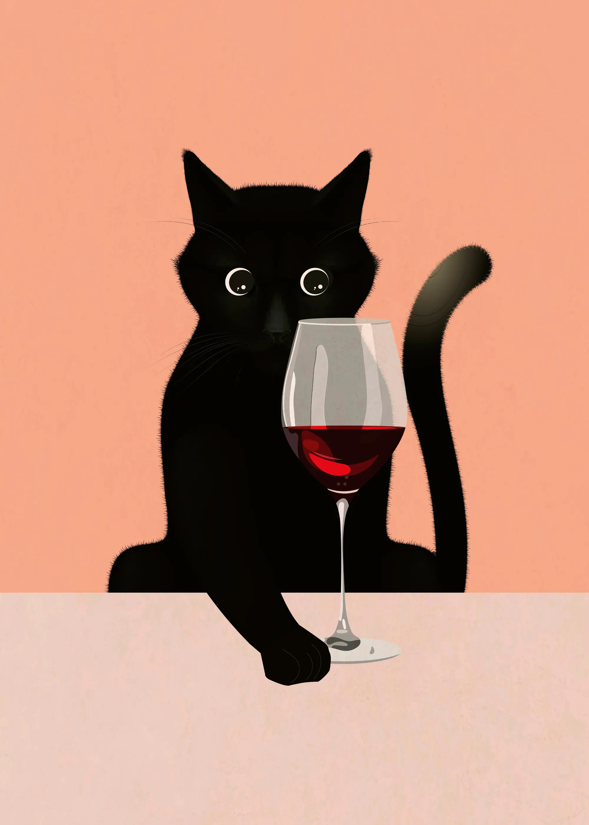 WallChart Art Studio - Curious Black Cat Poster 0