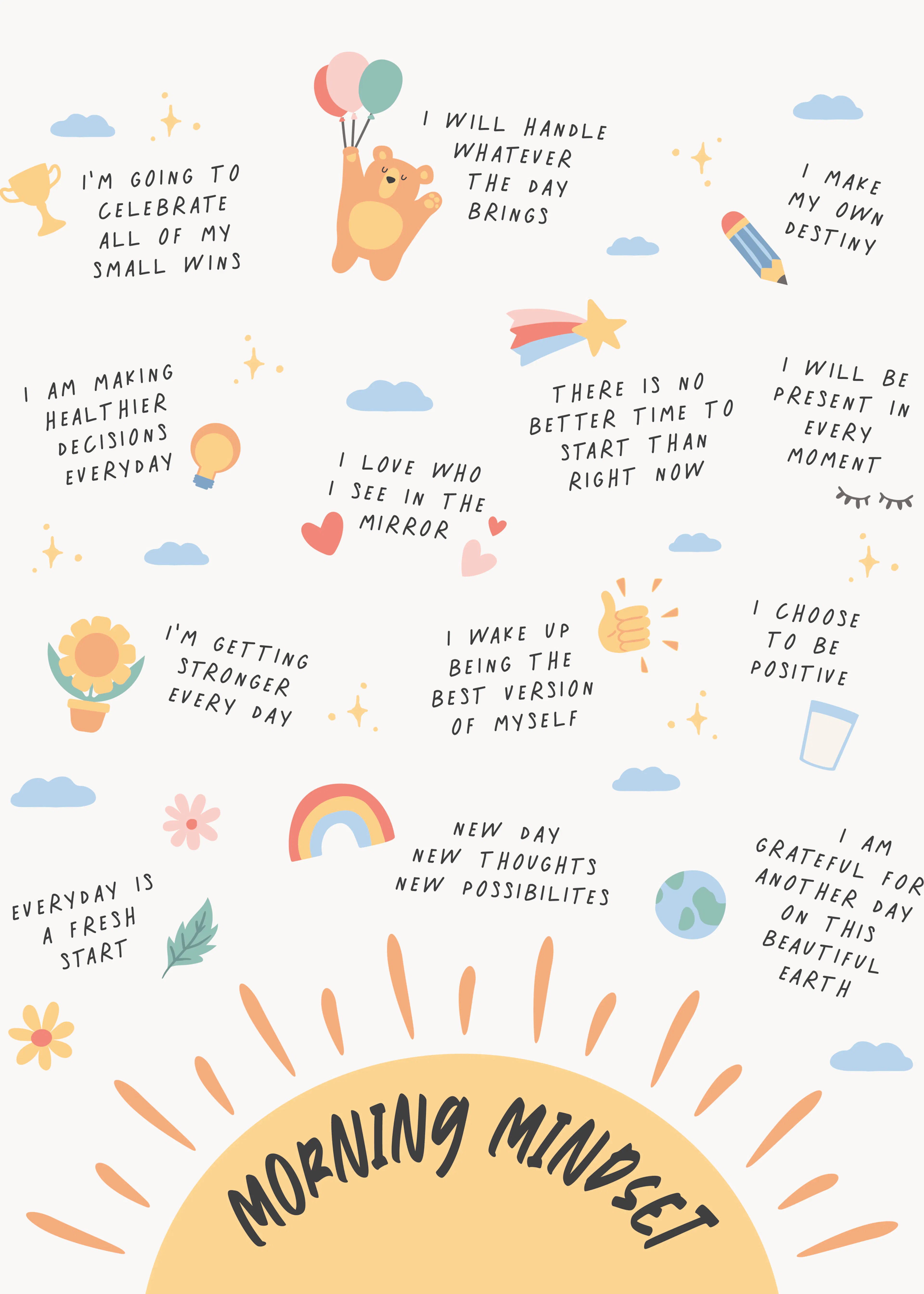 KsanaKalpa - Morning Mindset Affirmations Poster 0
