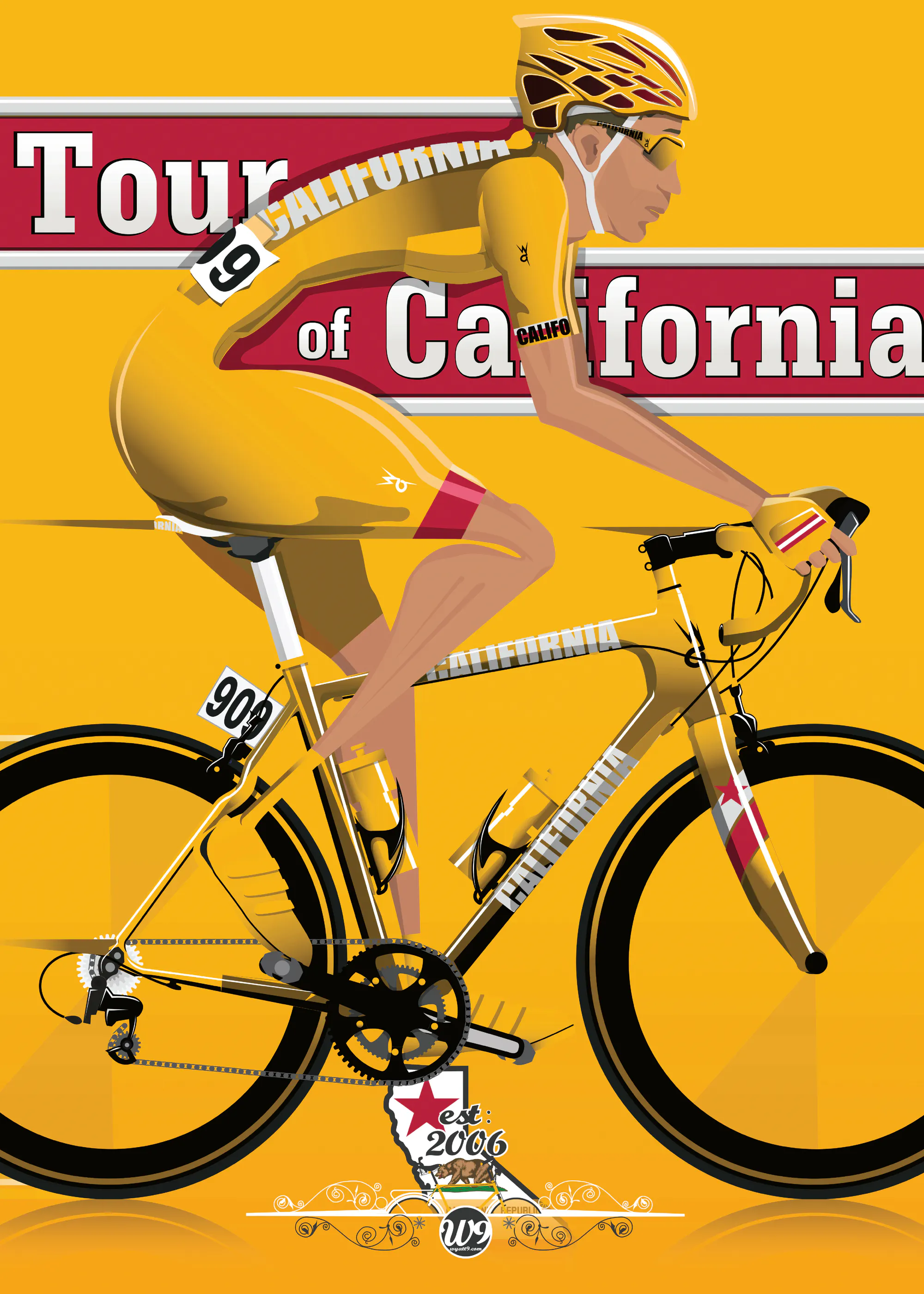 Wyatt 9 - California Cycling Race Poster 0