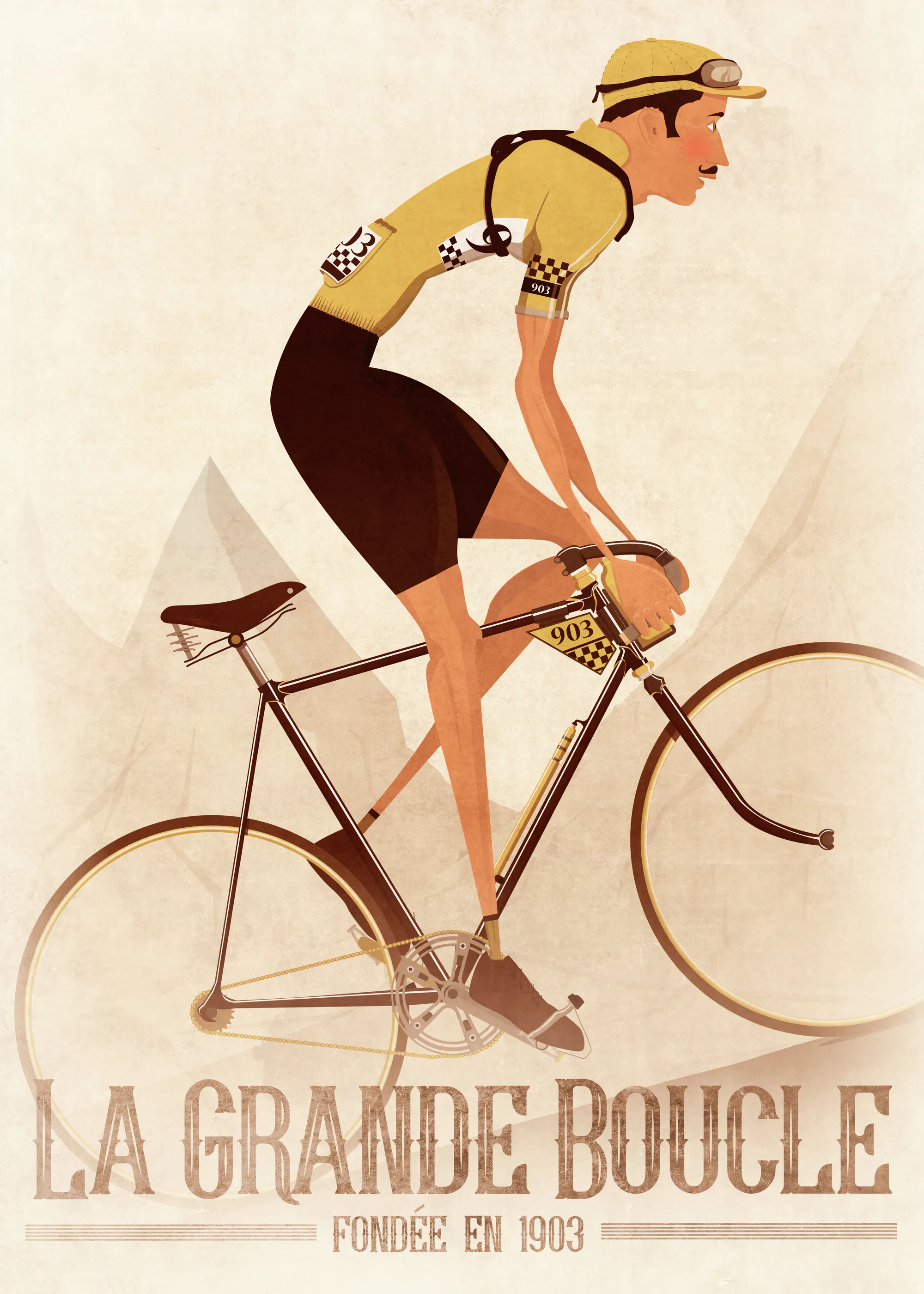 Wyatt 9 - Vintage Mountain Cyclist Poster 0