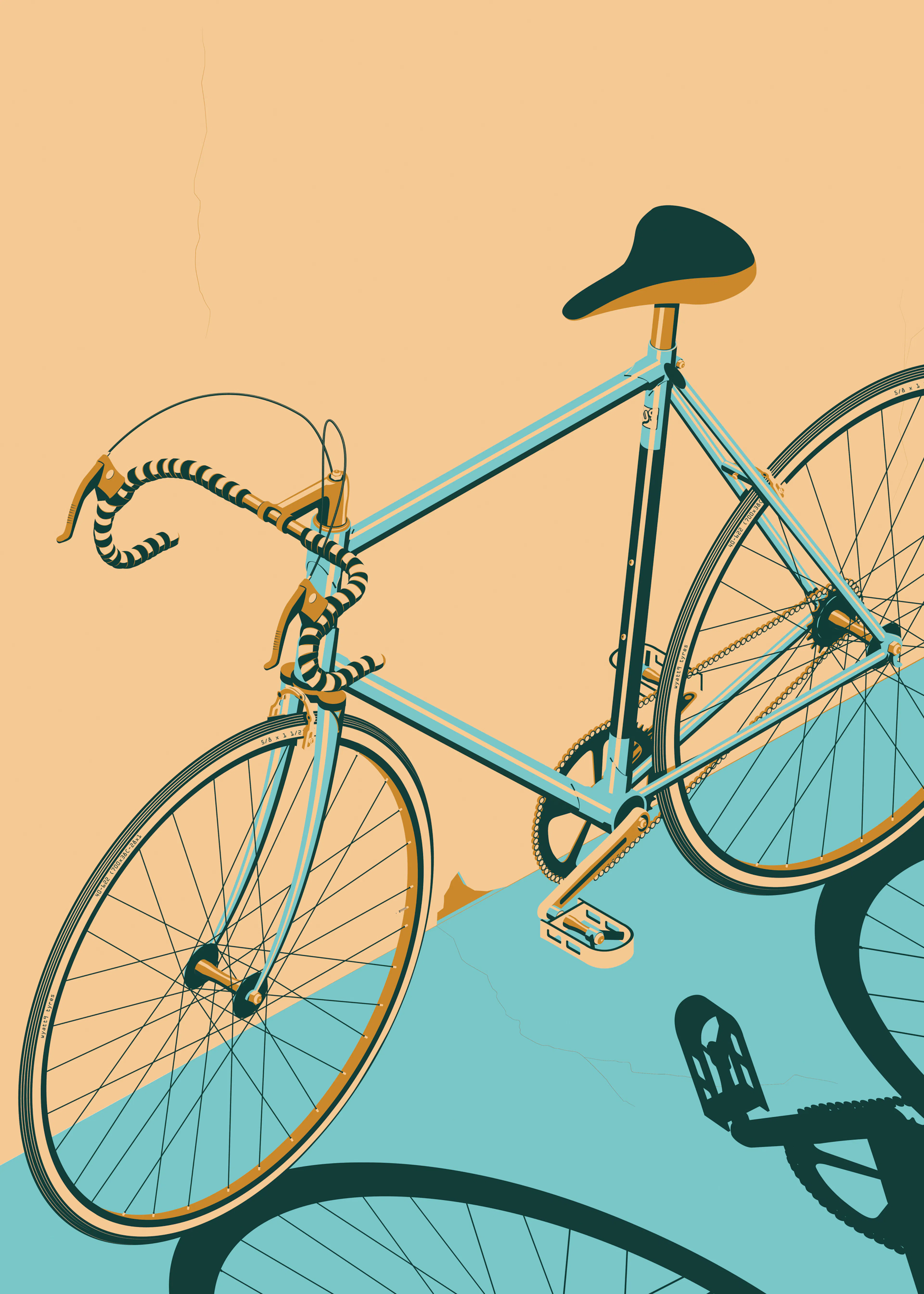 Wyatt 9 - Bicicletă de Șosea Retro Poster 0