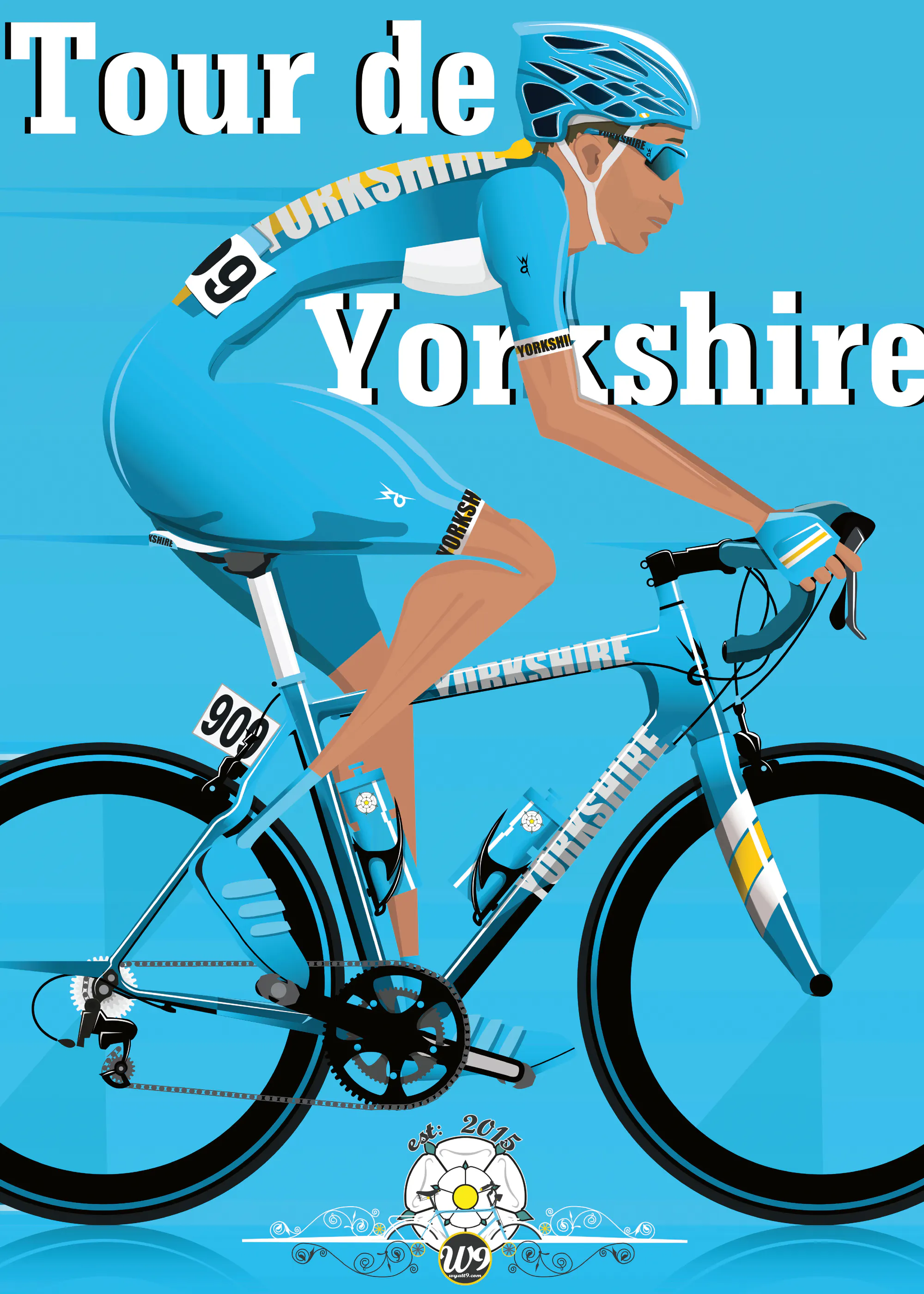 Wyatt 9 - Ciclista de Yorkshire Azul Póster 0