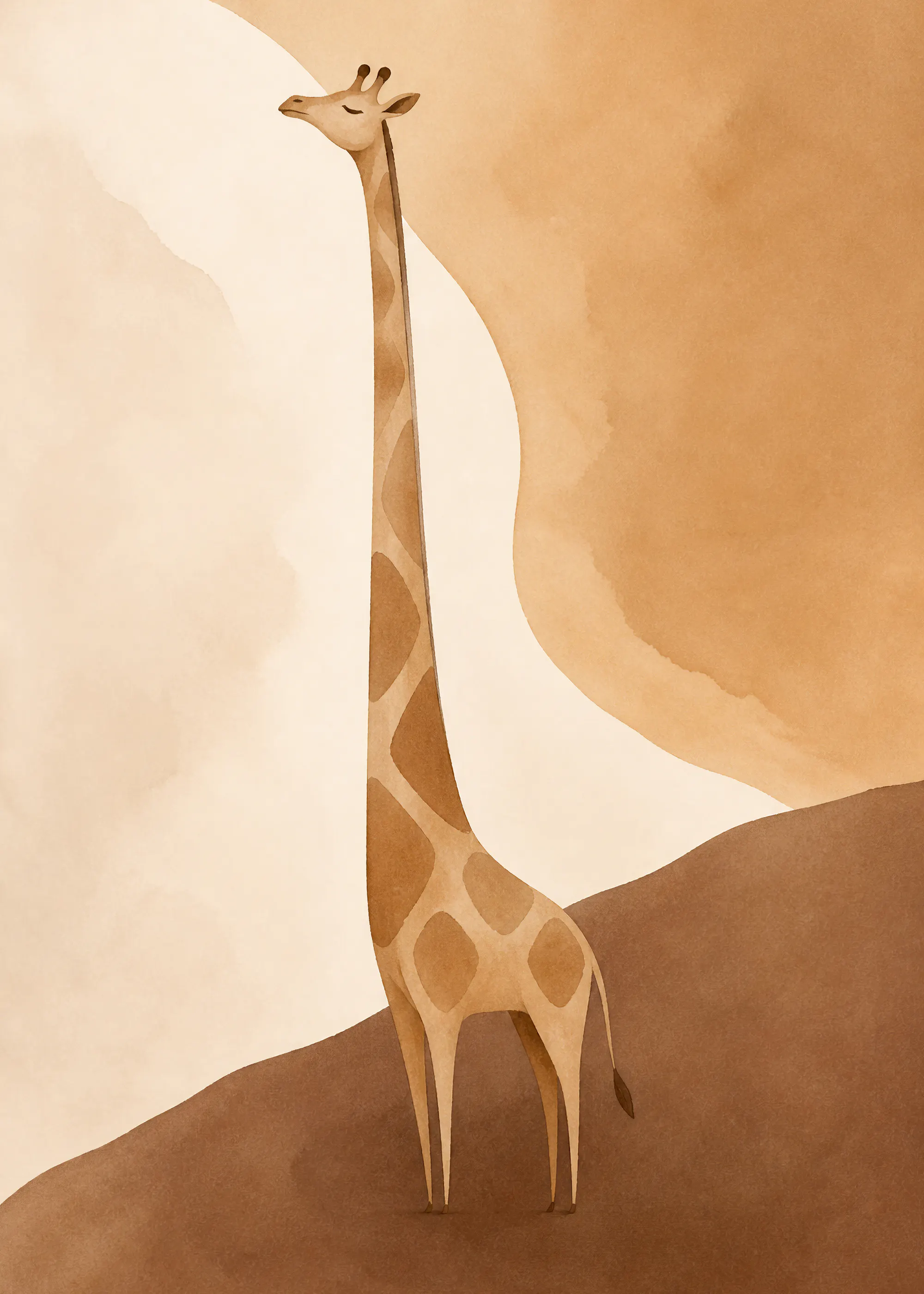 Natalie Bruns - Serene Giraffe Landscape Poster 0