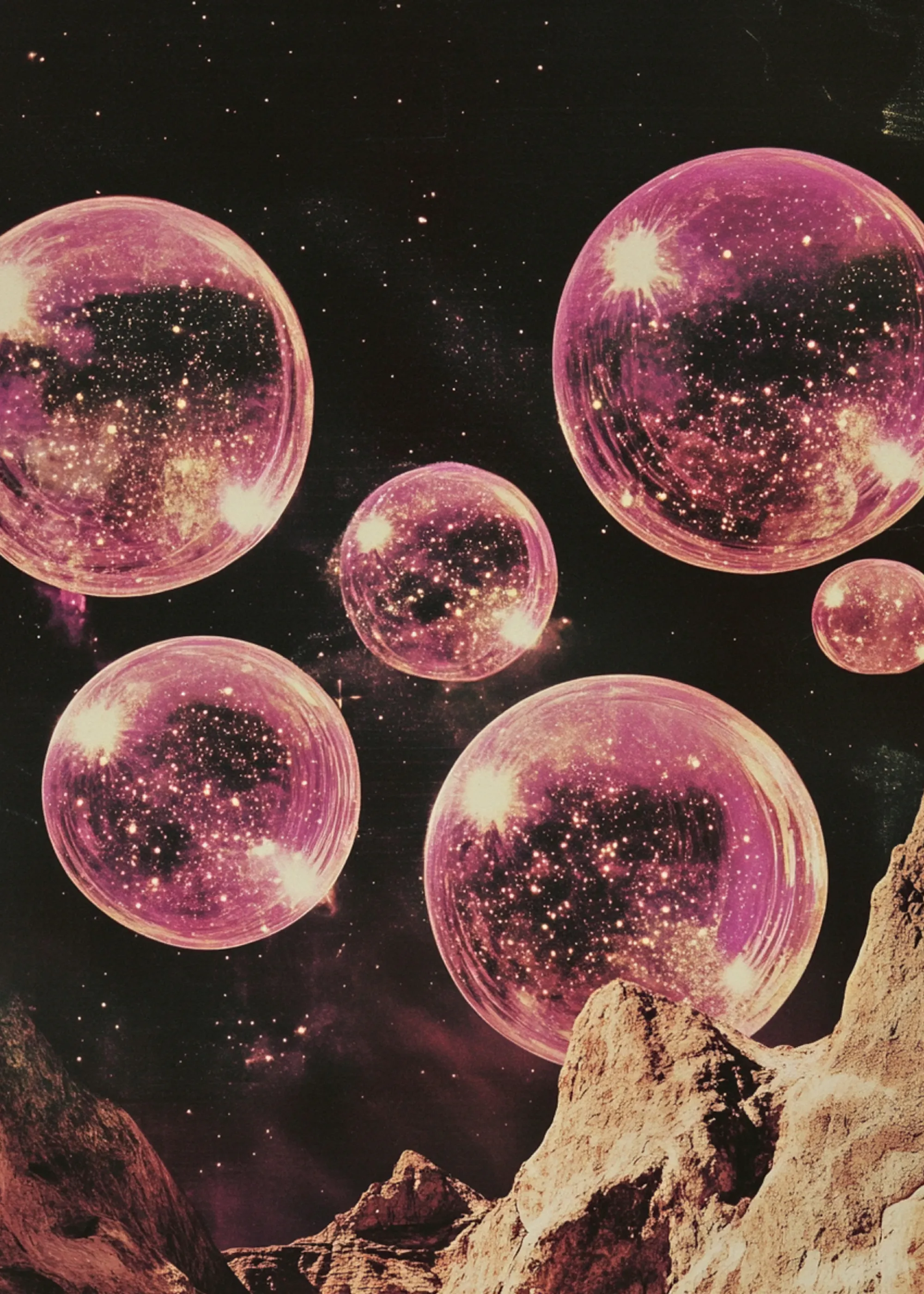 Samantha Hearn - Surreal Pink Planets Poster 0