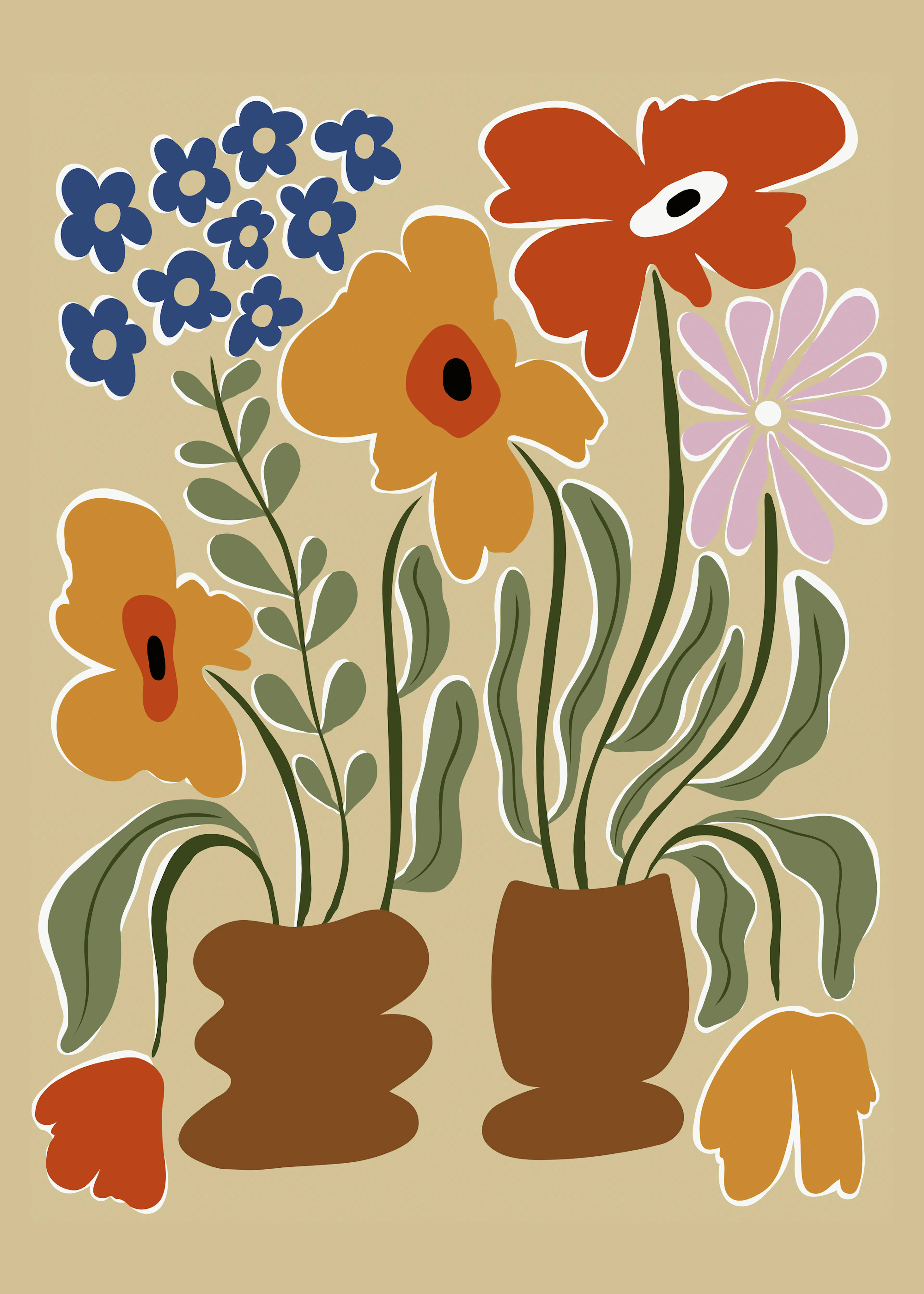 Miho Art Studio - Colourful Potted Flowers Poster 0