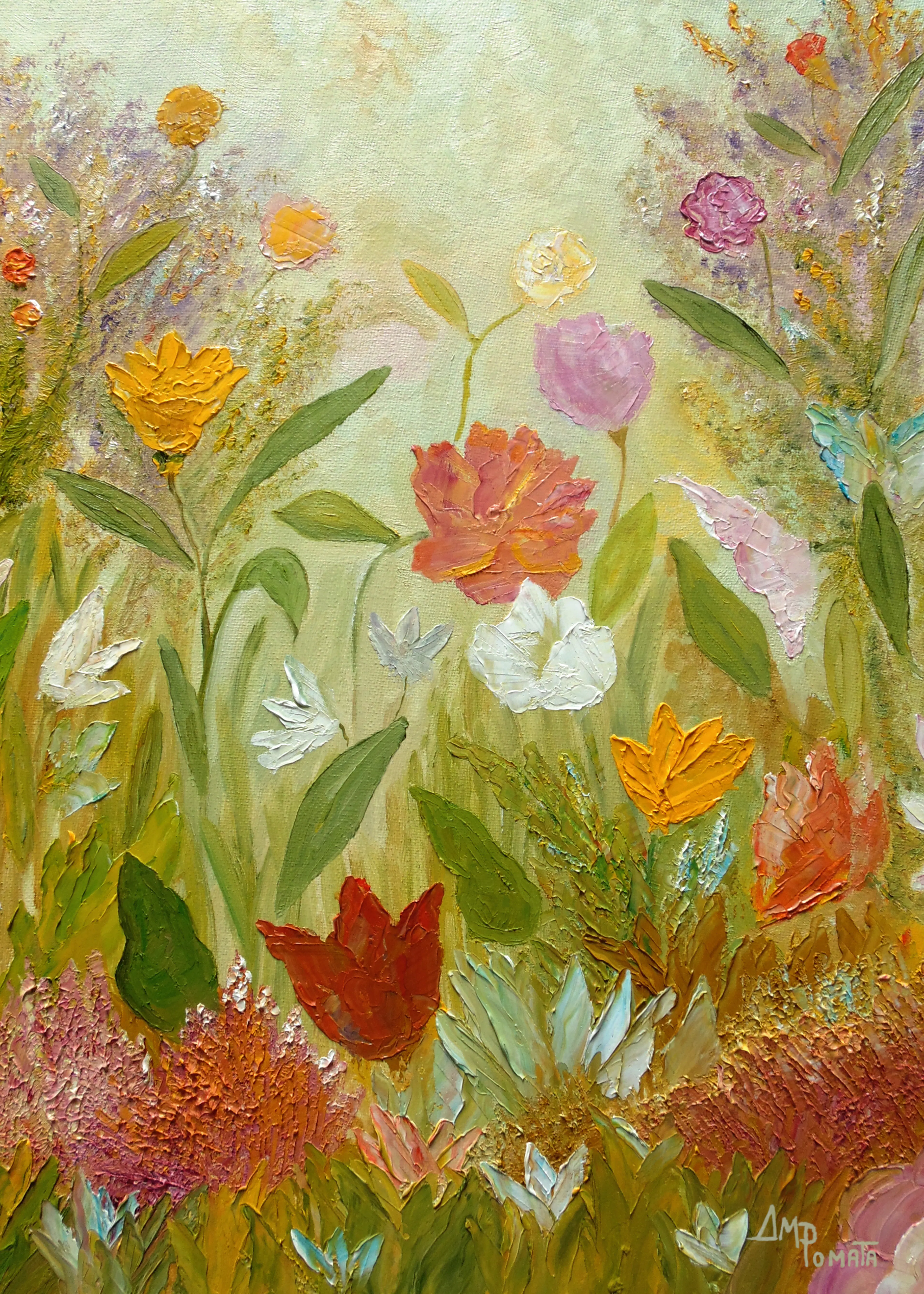 Angeles M. Pomata - Vibrant Flower Garden Poster 0