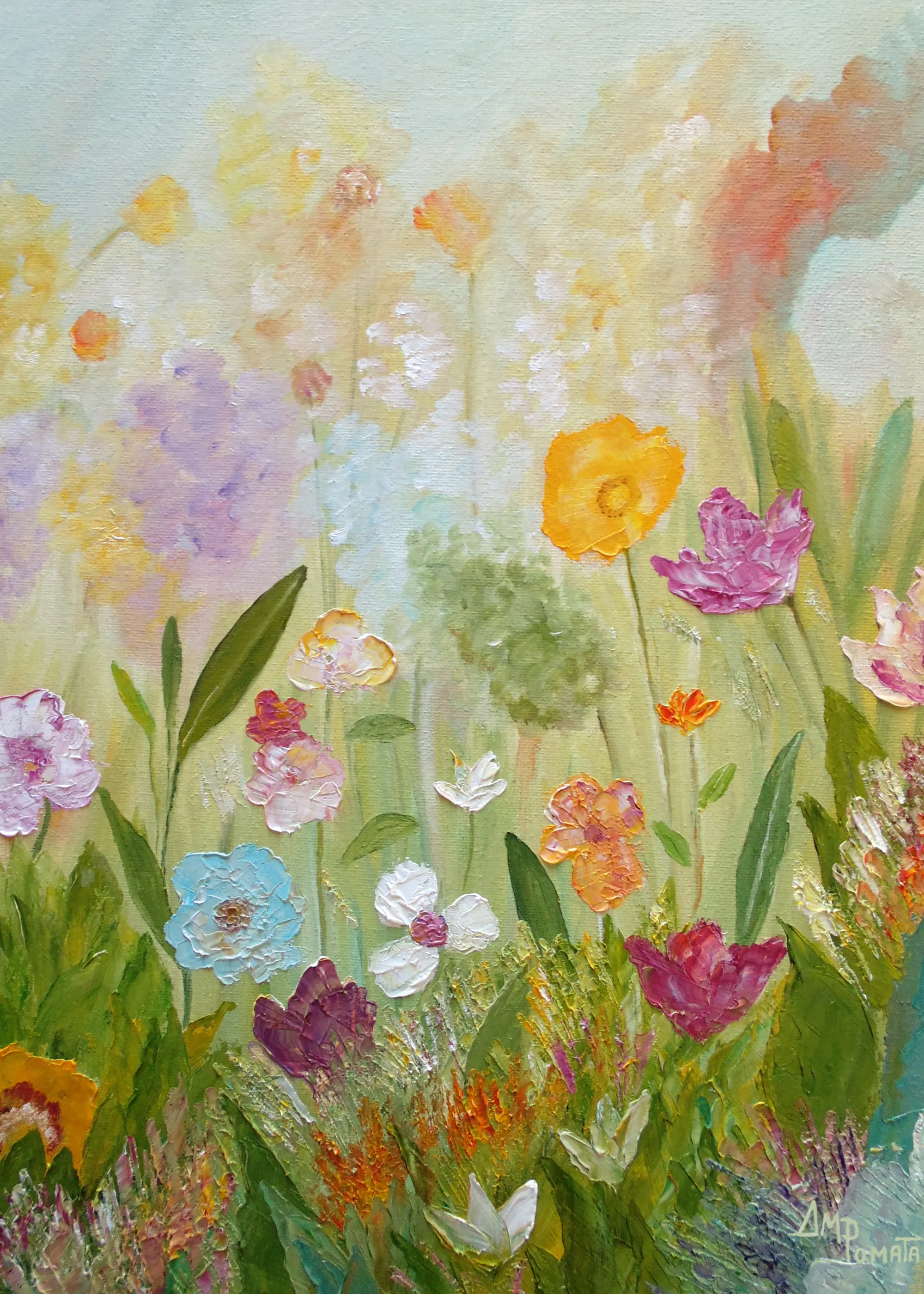 Angeles M. Pomata - Bunte Wildblumenwiese Poster 0