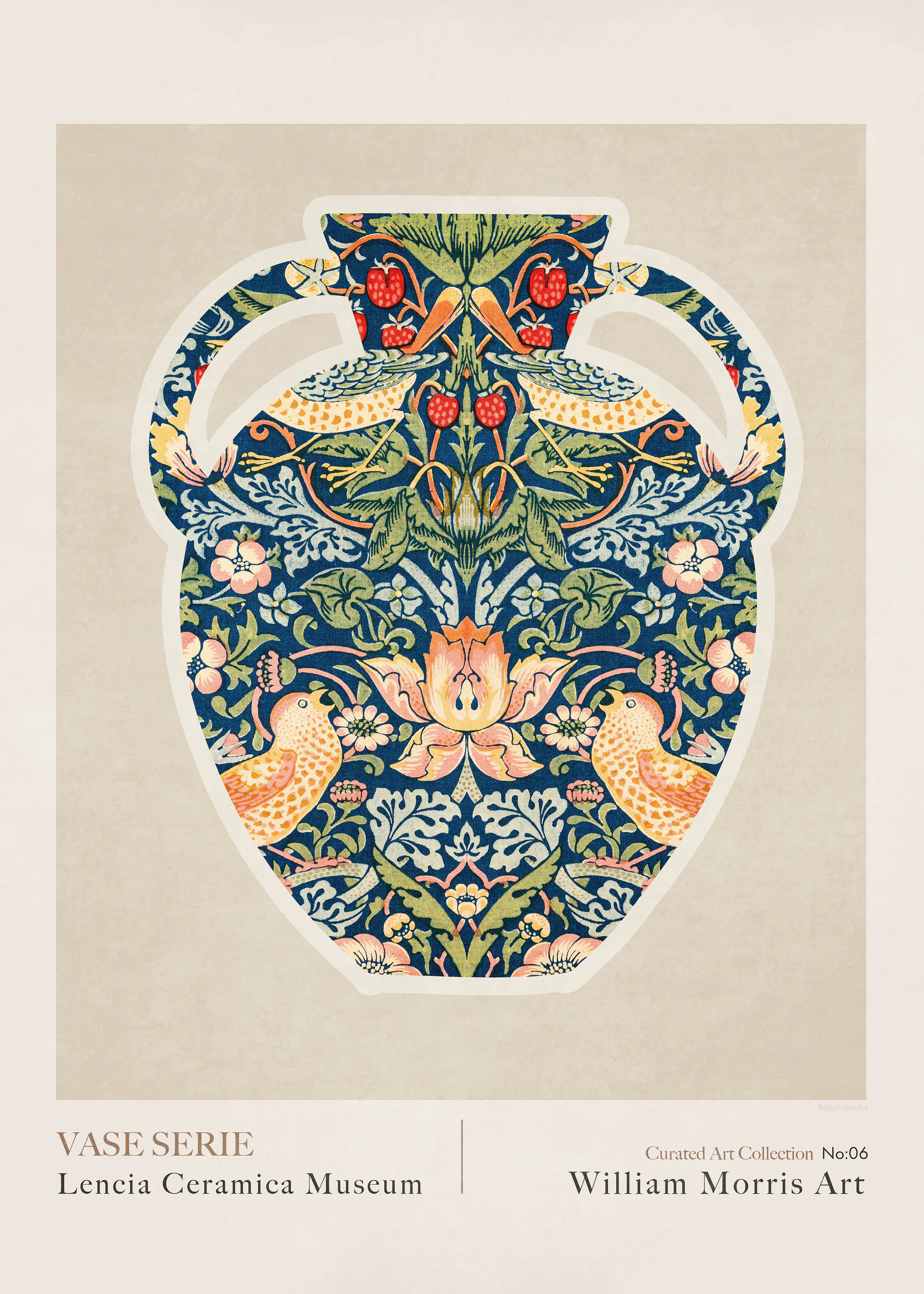 Emel Tunaboylu - Blumenvase mit Vogel Poster 0