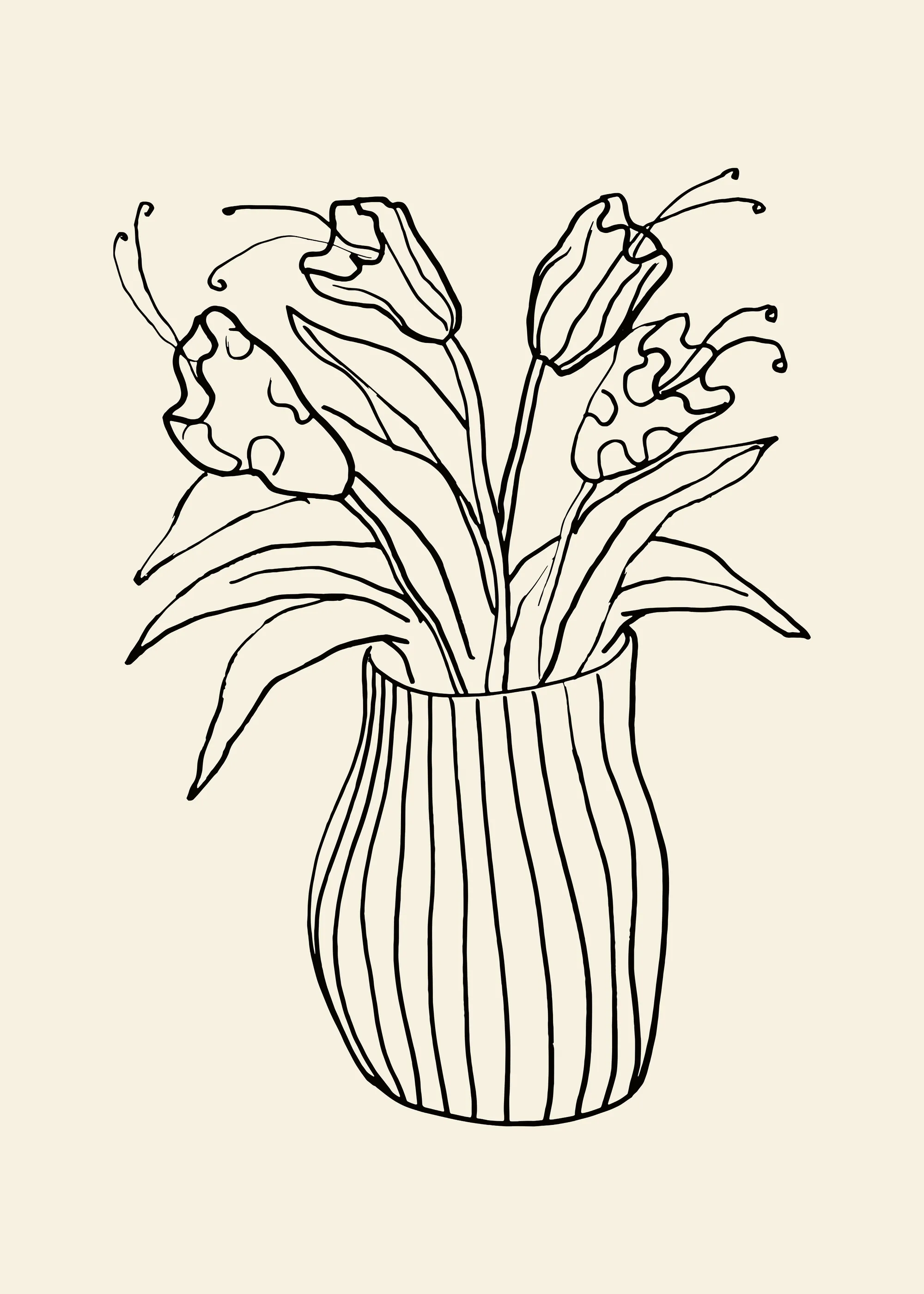 Pictufy Studio - Hand Drawn Tulip Vase Poster 0