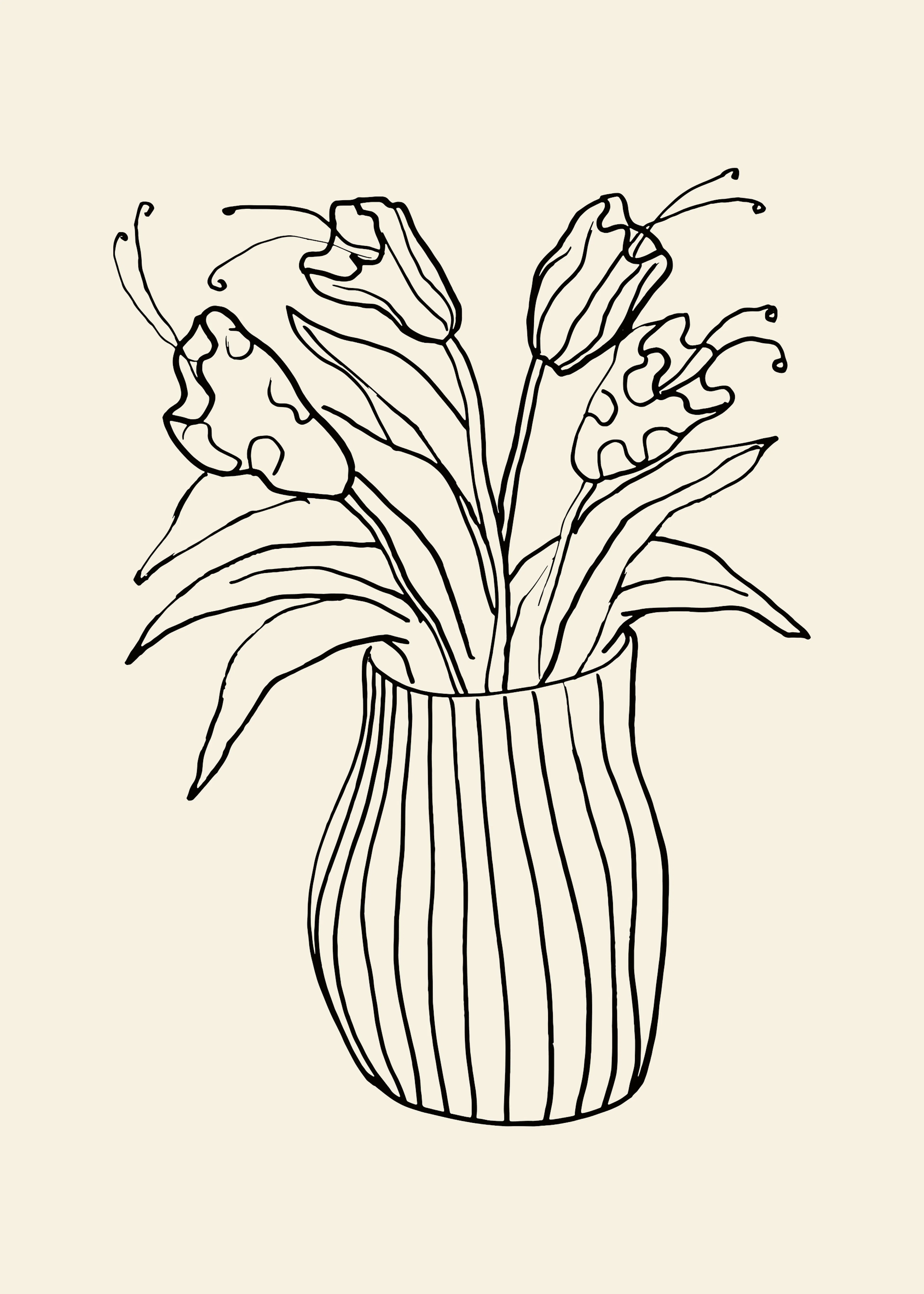 Pictufy Studio - Hand Drawn Tulip Vase Poster 0