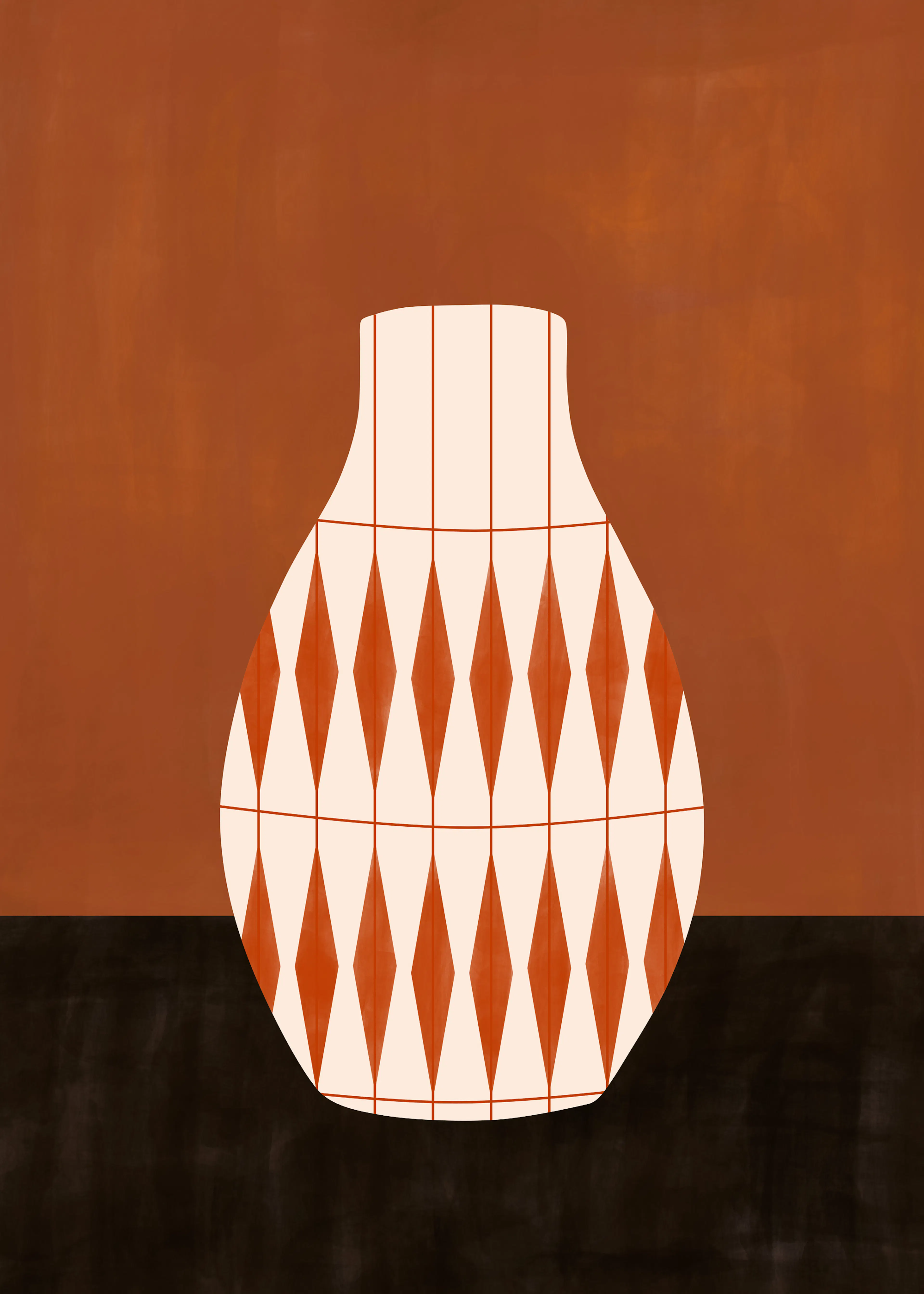 Elena Ristova - Geometrische orange Vase Poster 0