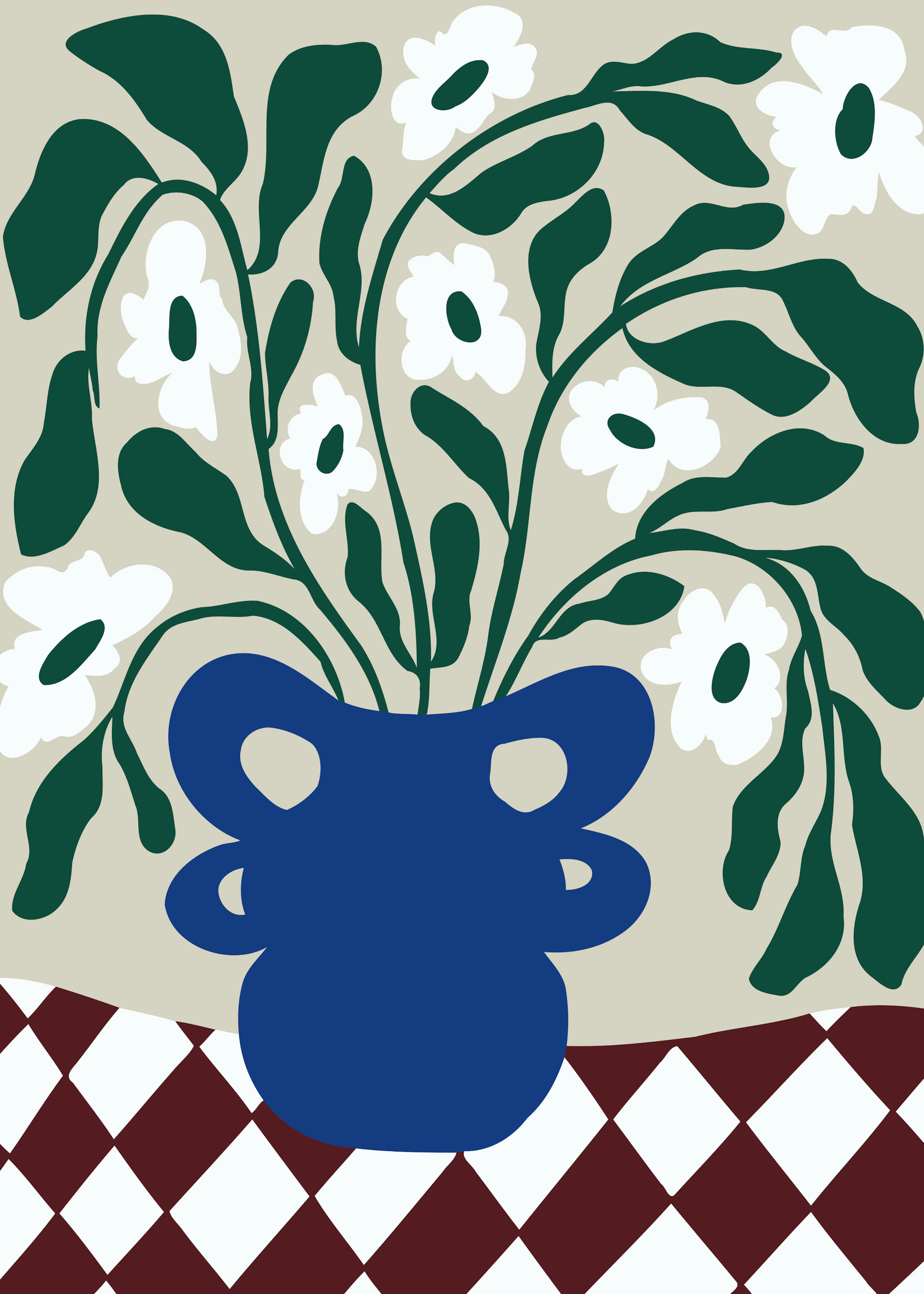 Miho Art Studio - Modern Floral Blue Vase Poster 0