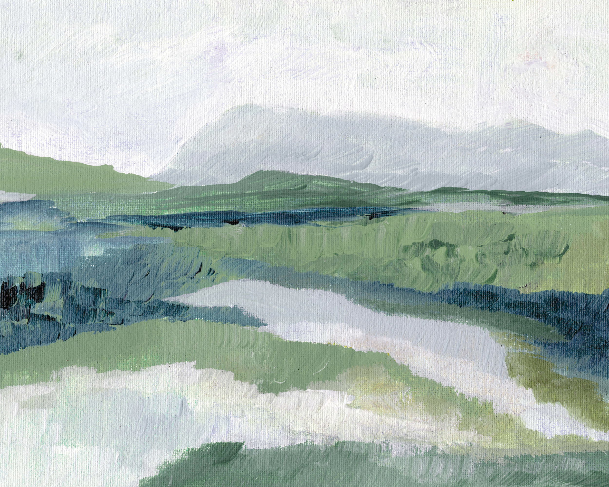 Nikita Jariwala - Misty Green Landscape Poster