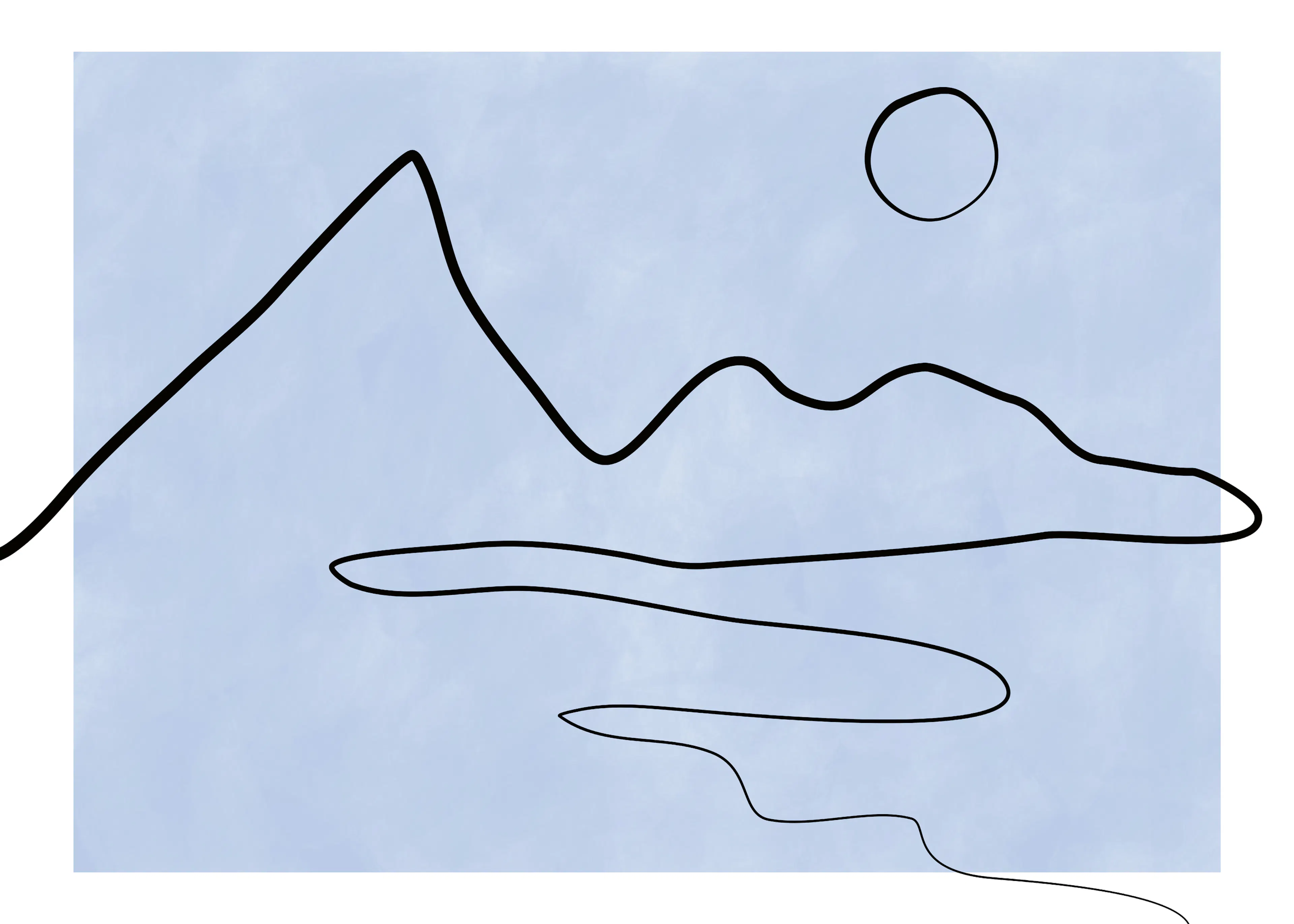 Elena Ristova - Minimalist Mountain Lake Sun Poster 0
