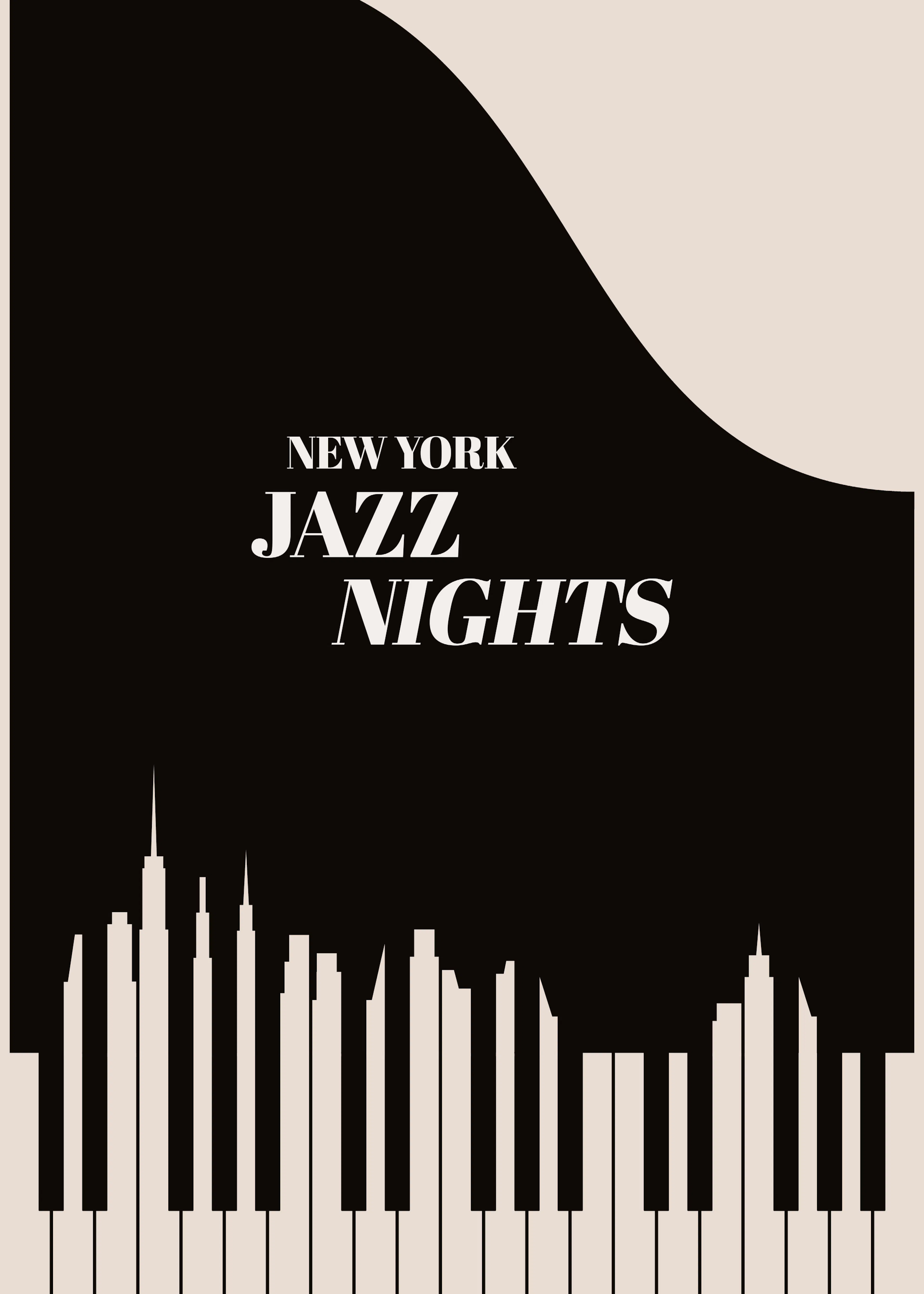 Kubistika - Jazz Nights Nyc Nero Poster 0