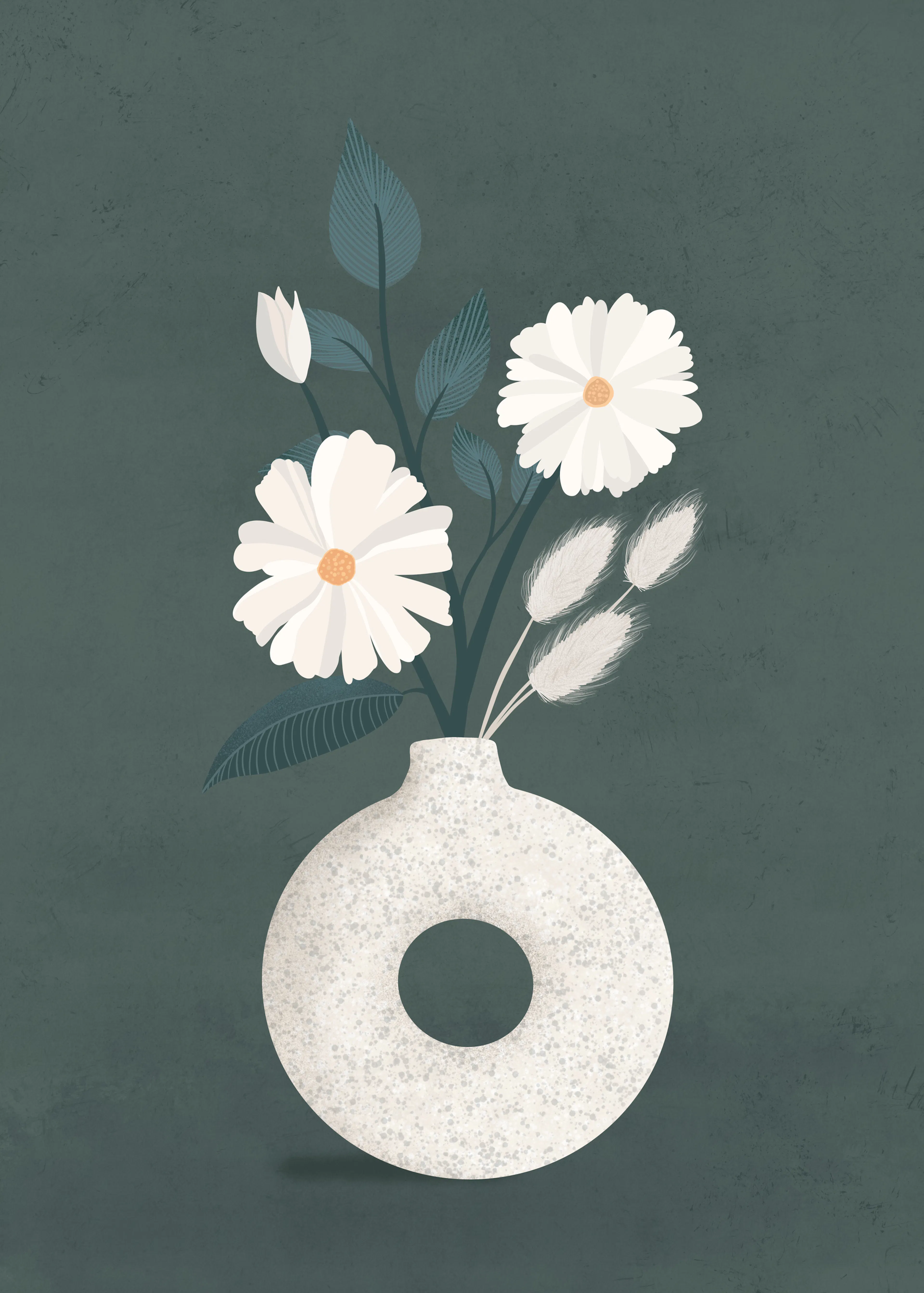 Katarzyna Gąsiorowska - Elegant White Flowers Vase Poster 0