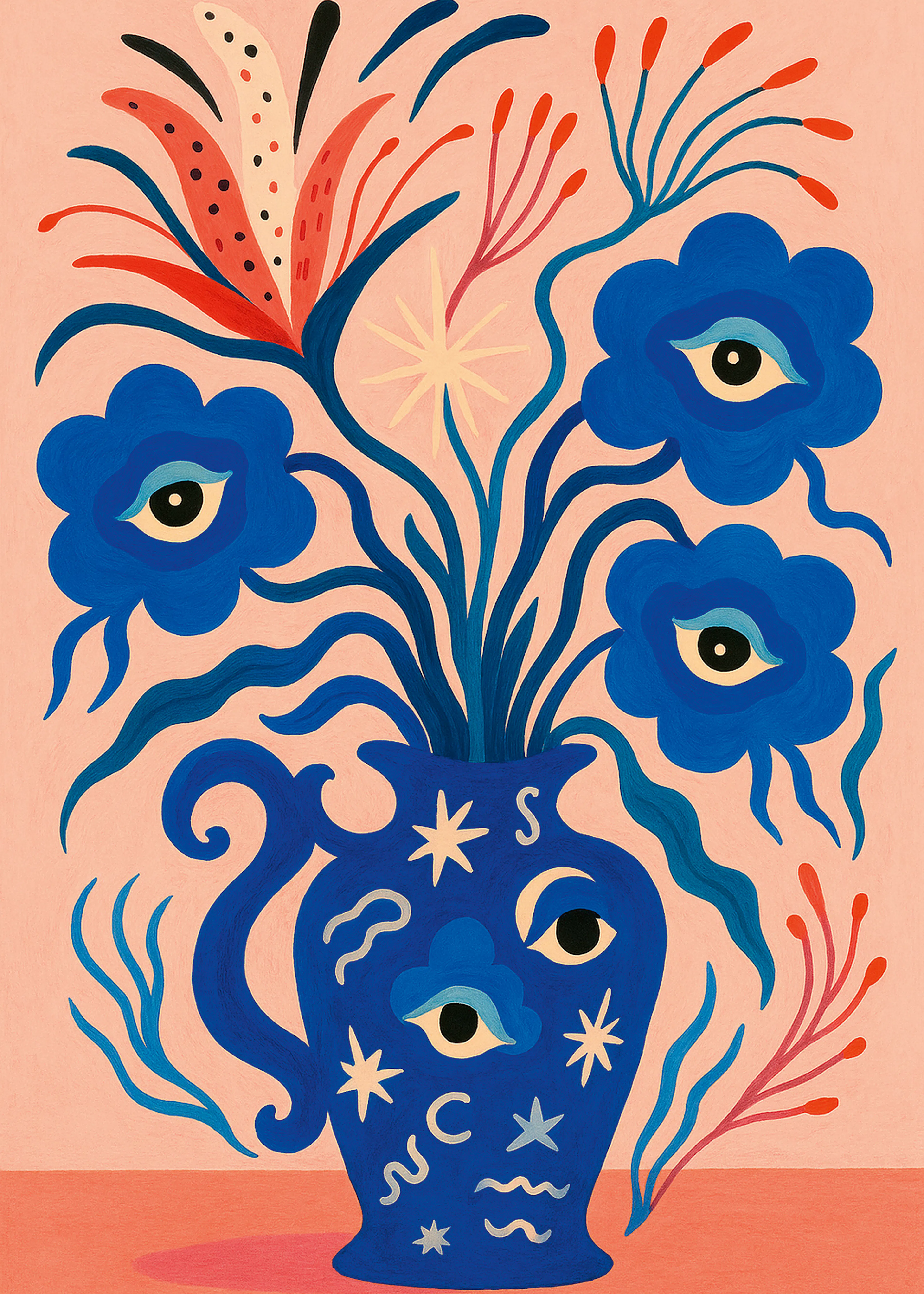Marianne Bassil - Flores con Ojos Místicos Póster 0