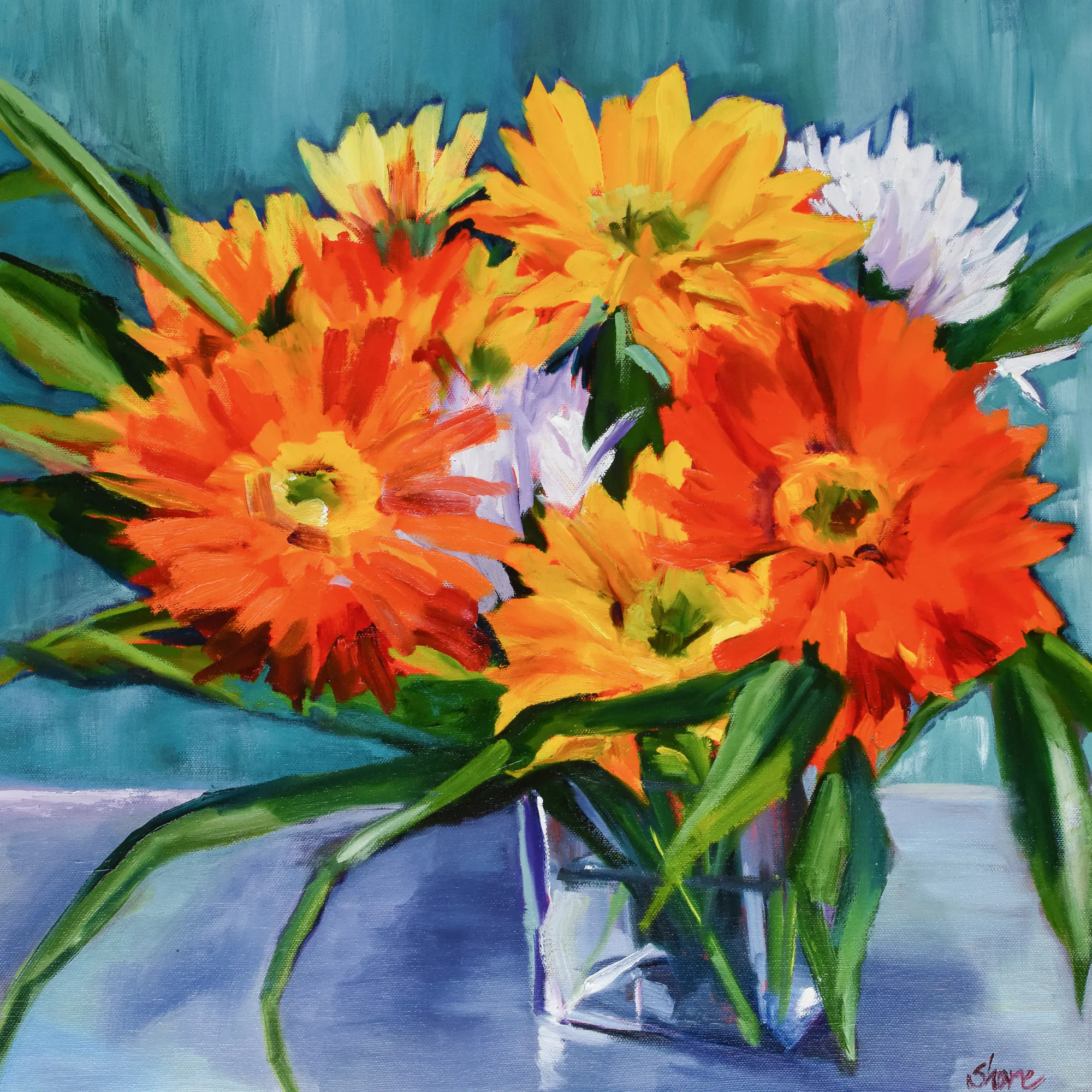 Maxine Shore - Farbenfrohes Blumenarrangement Poster 0