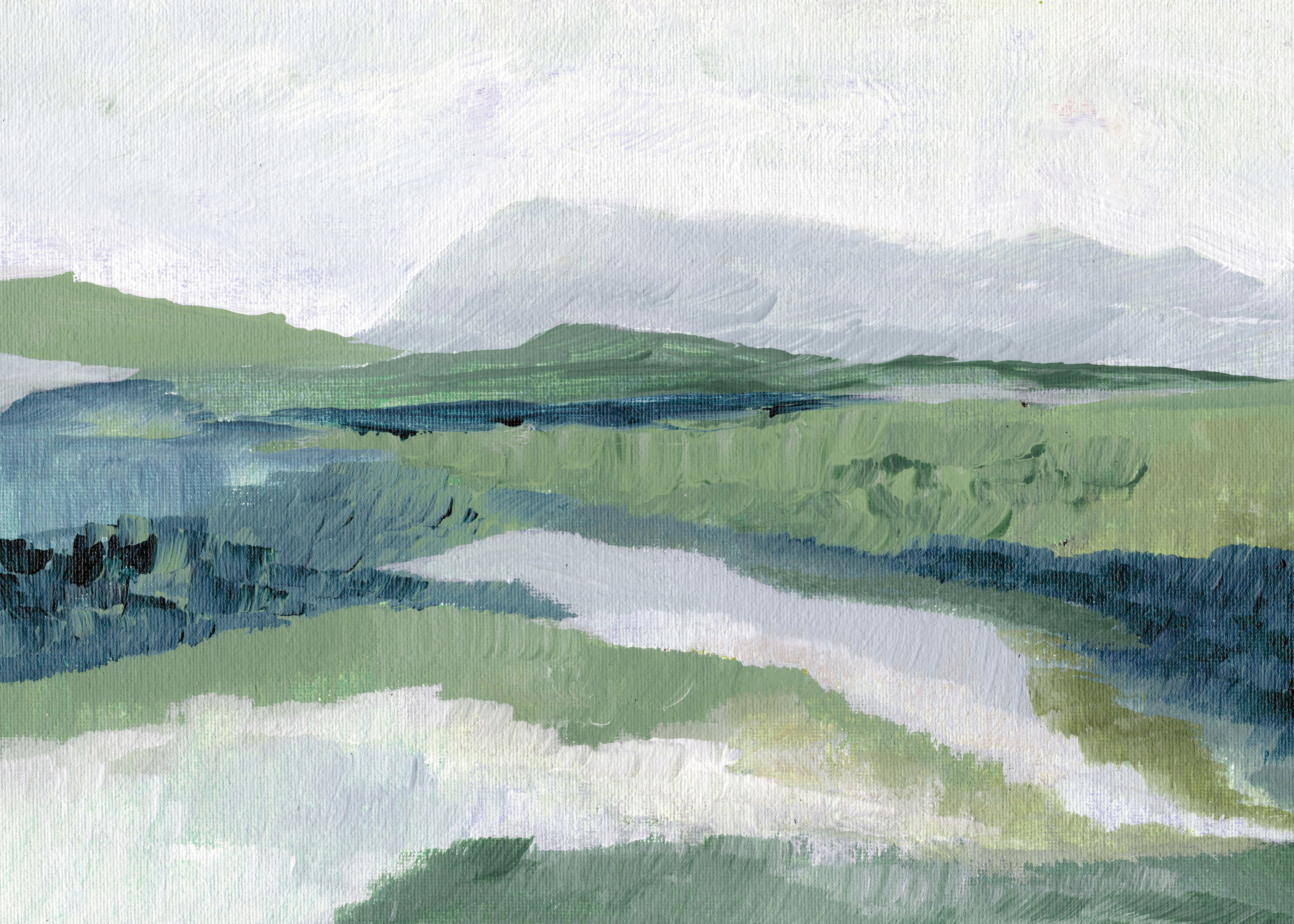 Nikita Jariwala - Misty Green Landscape Poster