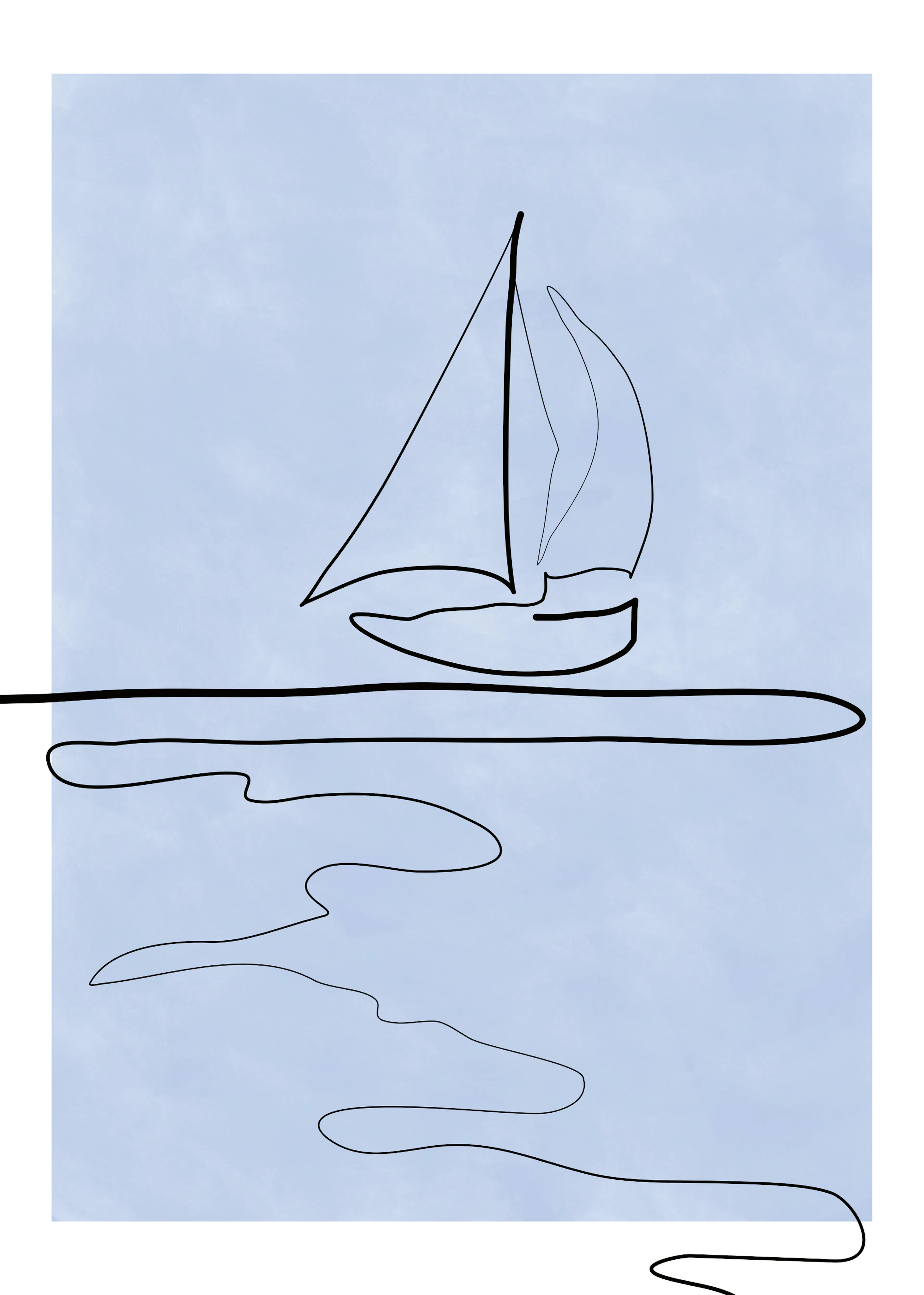 Elena Ristova - Serene Sailboat Horizon Poster 0