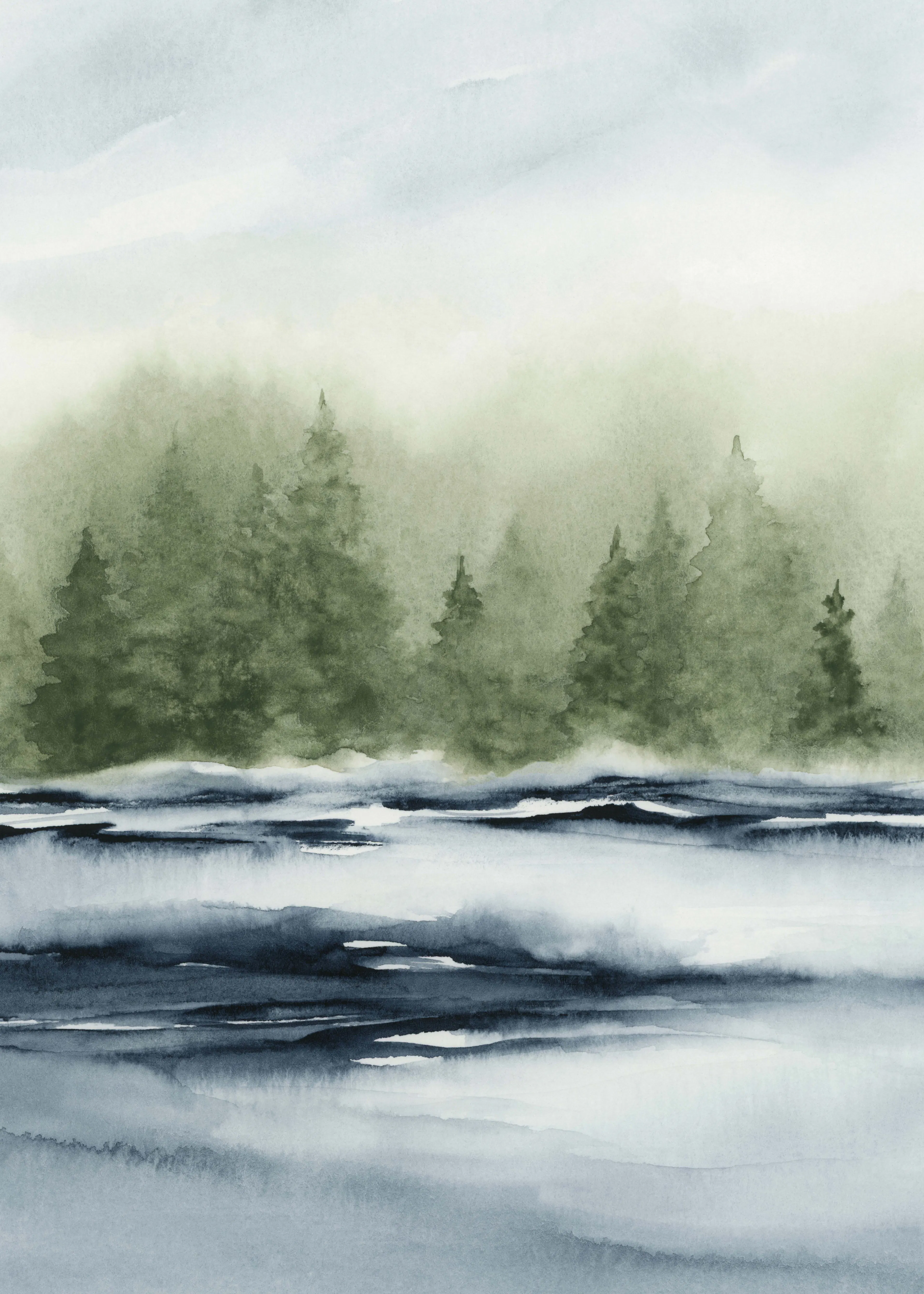 Rachel Elise - Misty Forest Lake Poster 0