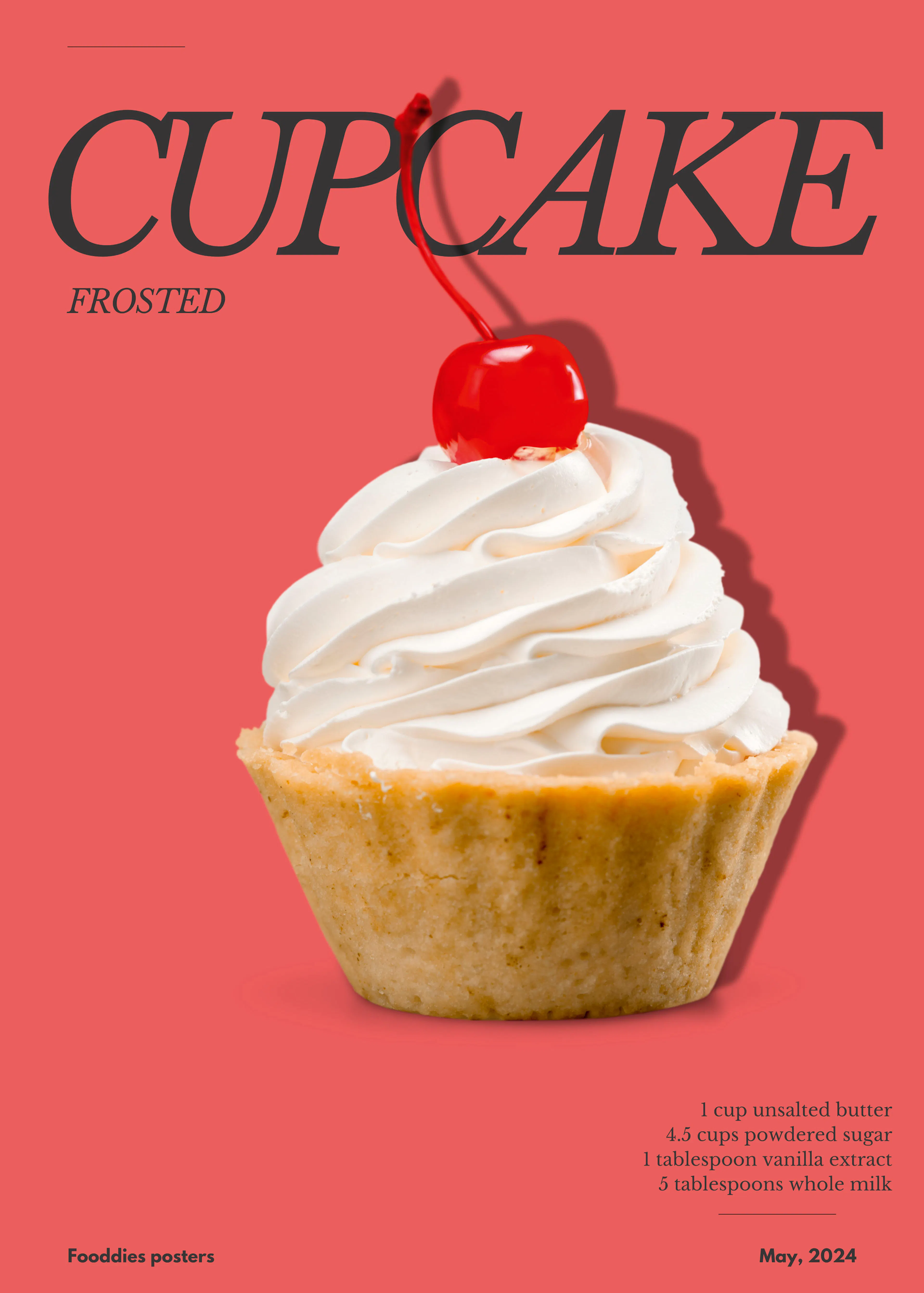 Julia Ramiro - Glaserad körsbärscupcake Poster 0