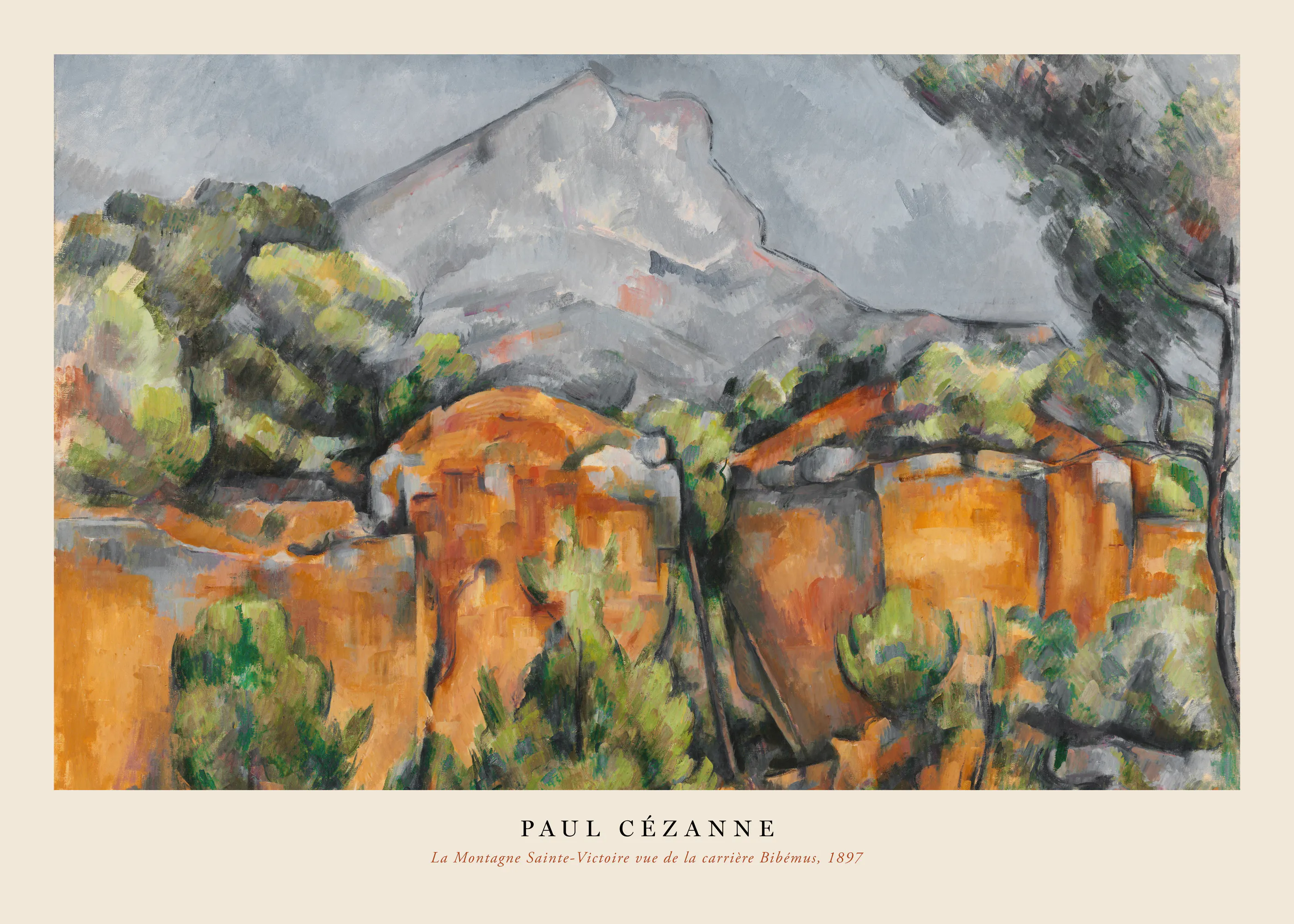 Paul Cezanne - La Montagne Sainte-Victoire vue de la carrière Bibémus Poster 0