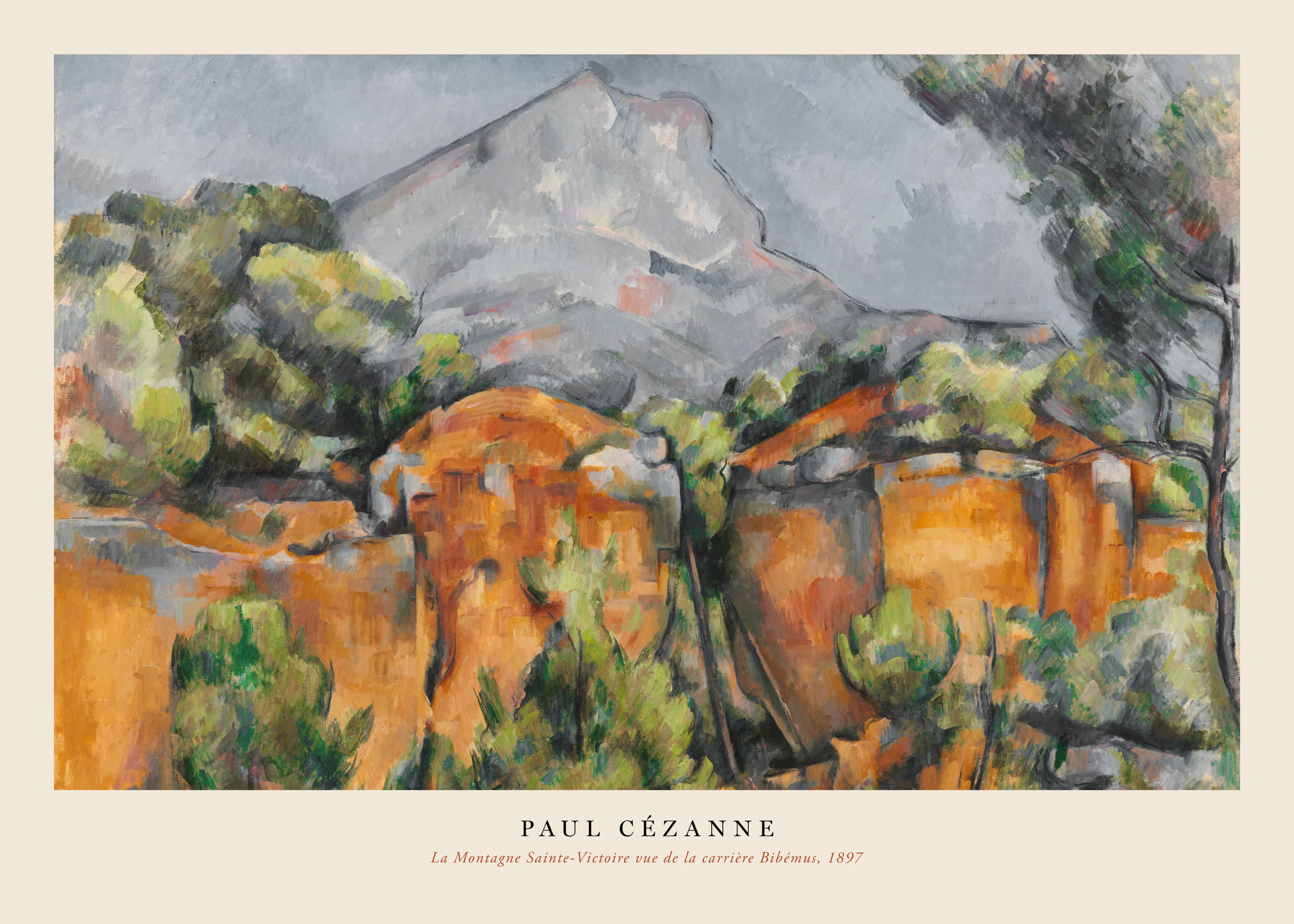 Paul Cezanne - La Montagne Sainte-Victoire vue de la carrière Bibémus Poster 0