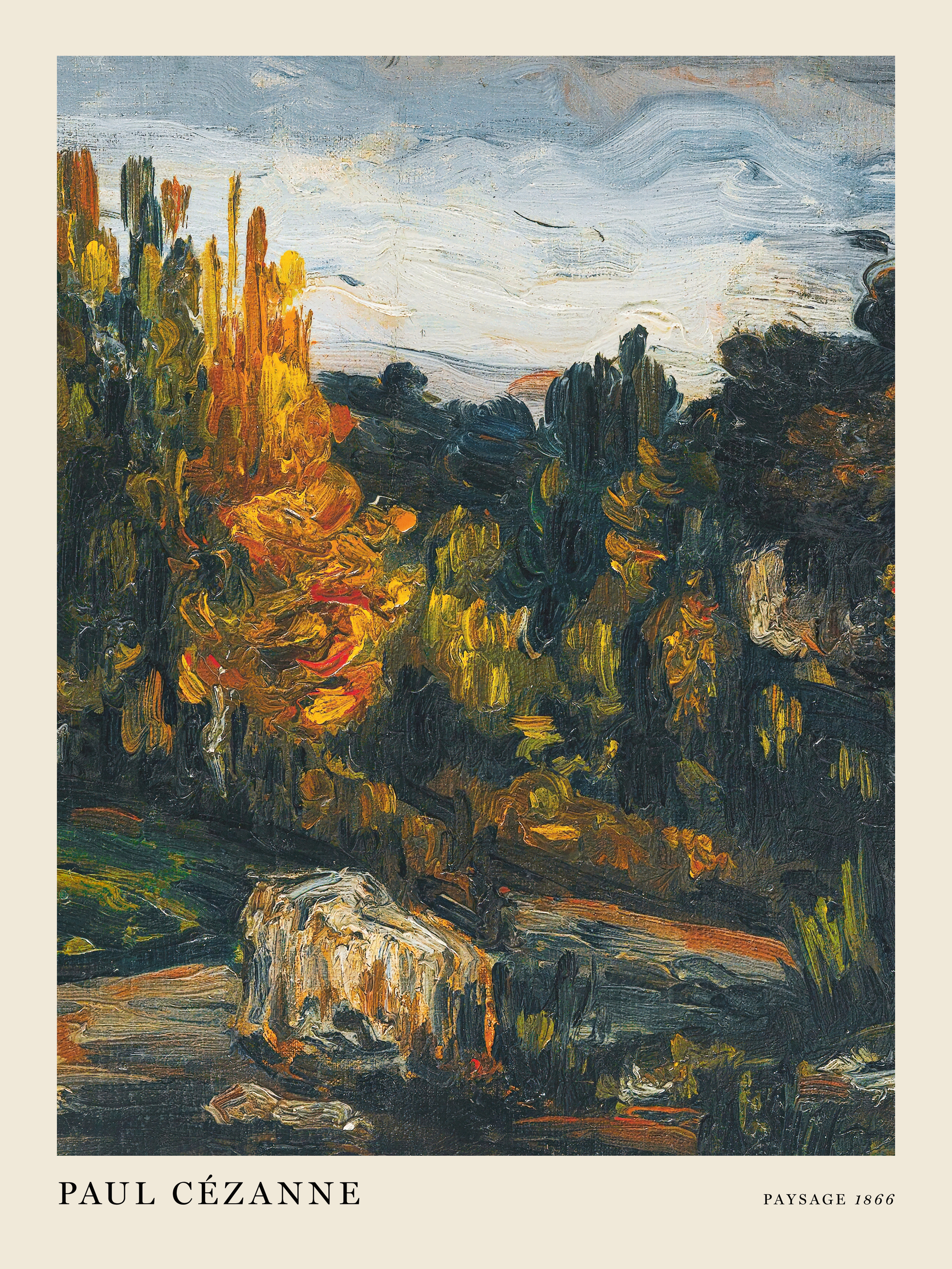 ポール・セザンヌ - Paysage 1866 ポスター