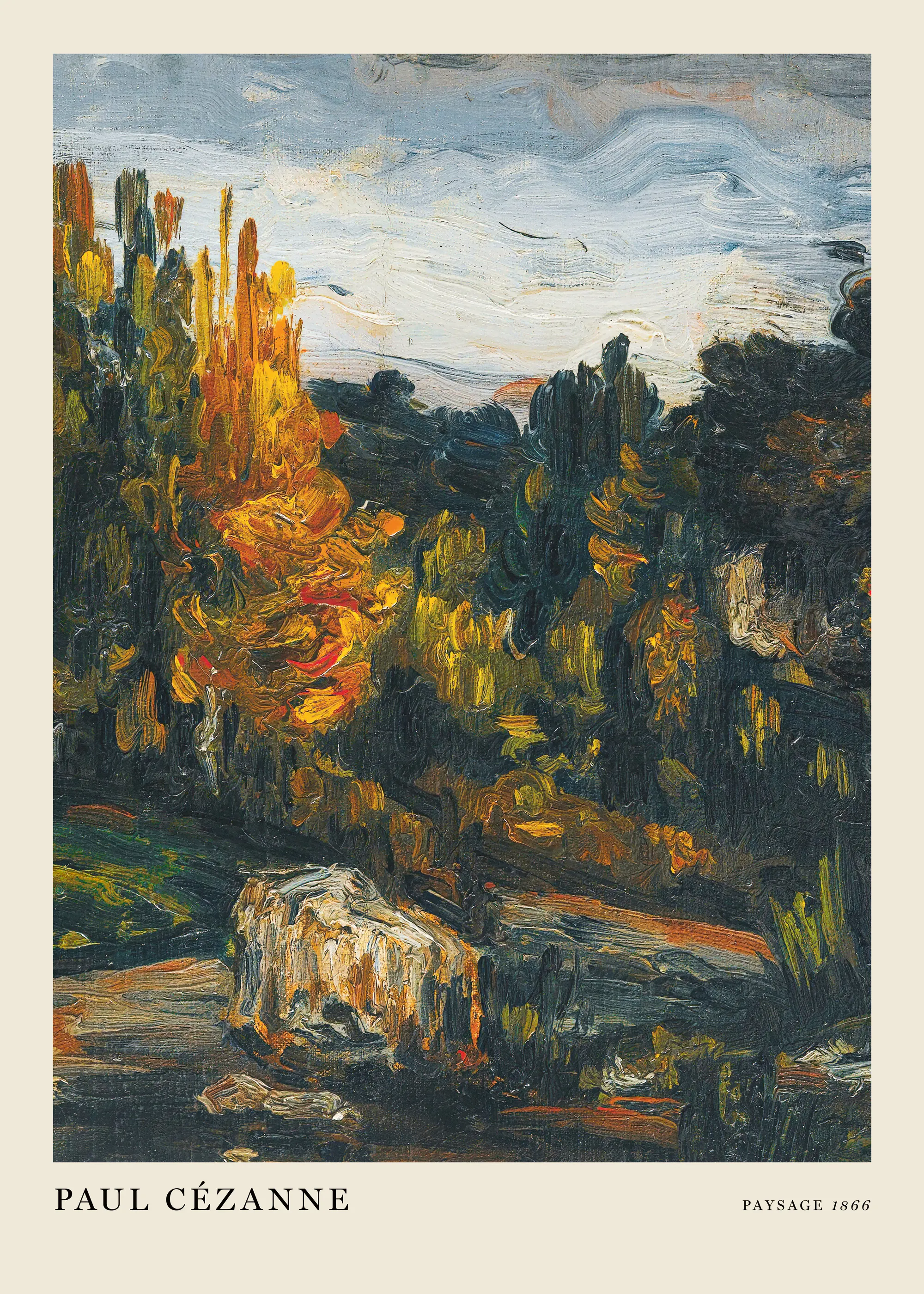 Paul Cezanne - Paysage 1866 Poster 0