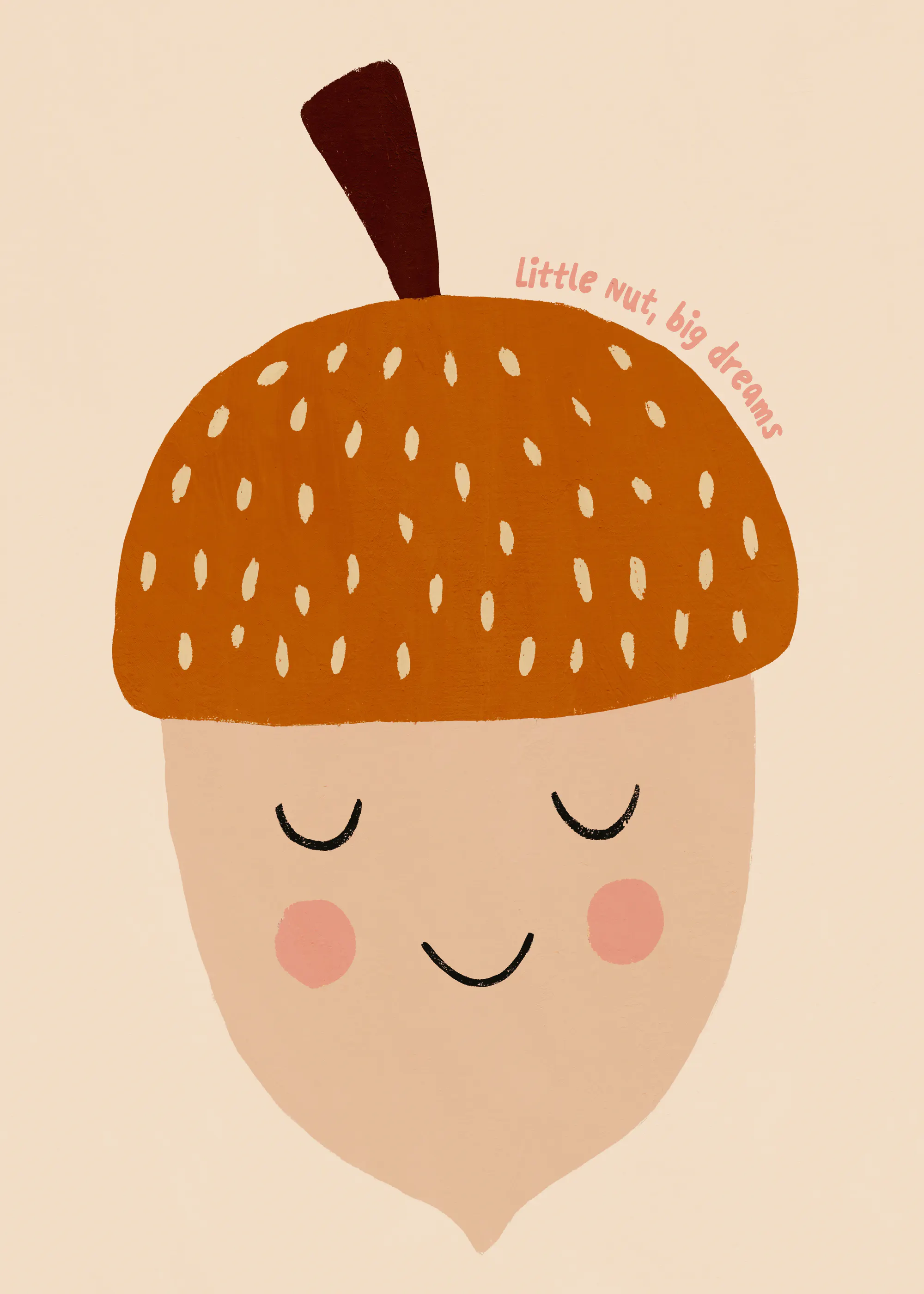 Cute Acorn Illustration Poster 0
