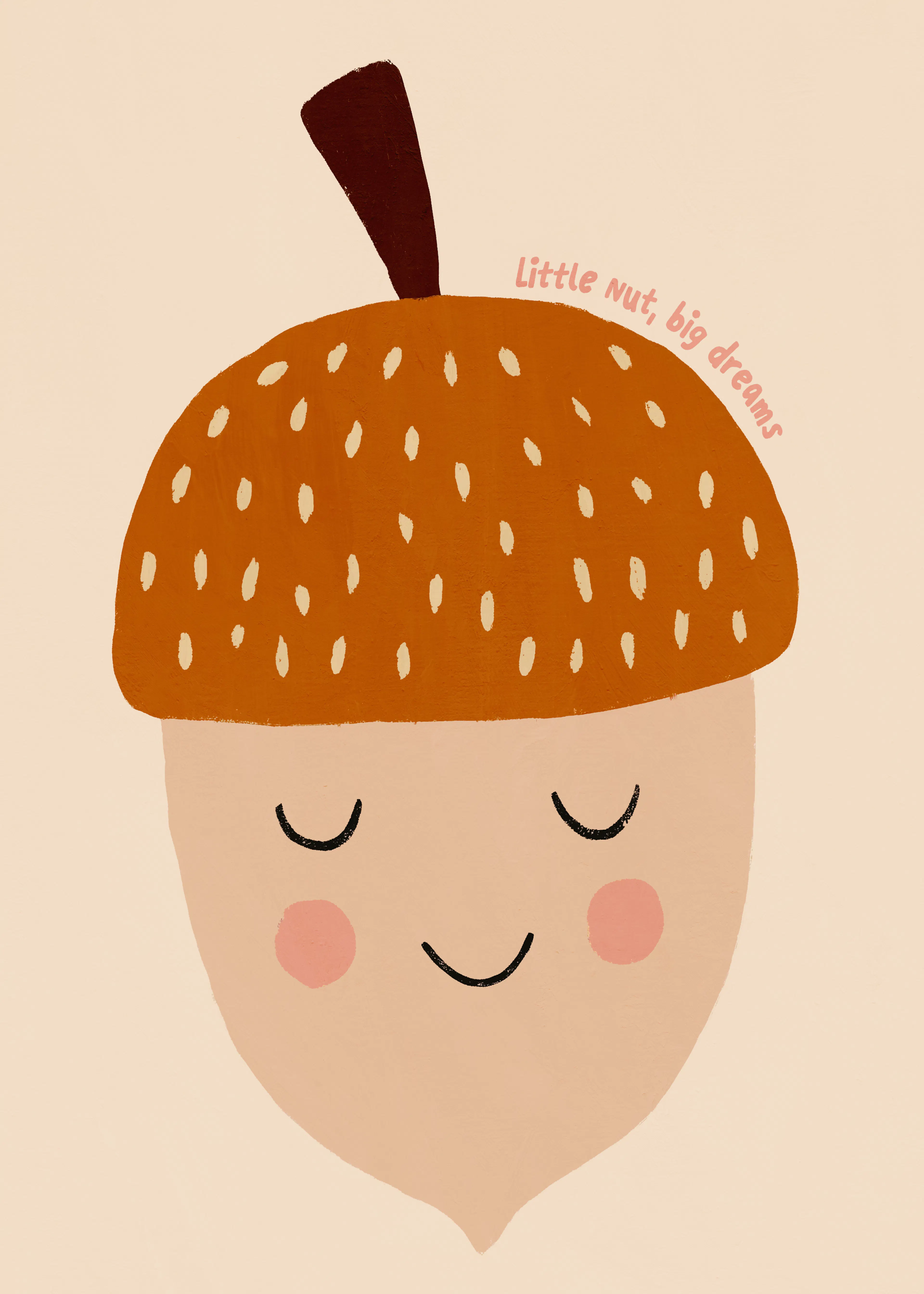 Cute Acorn Illustration Poster 0