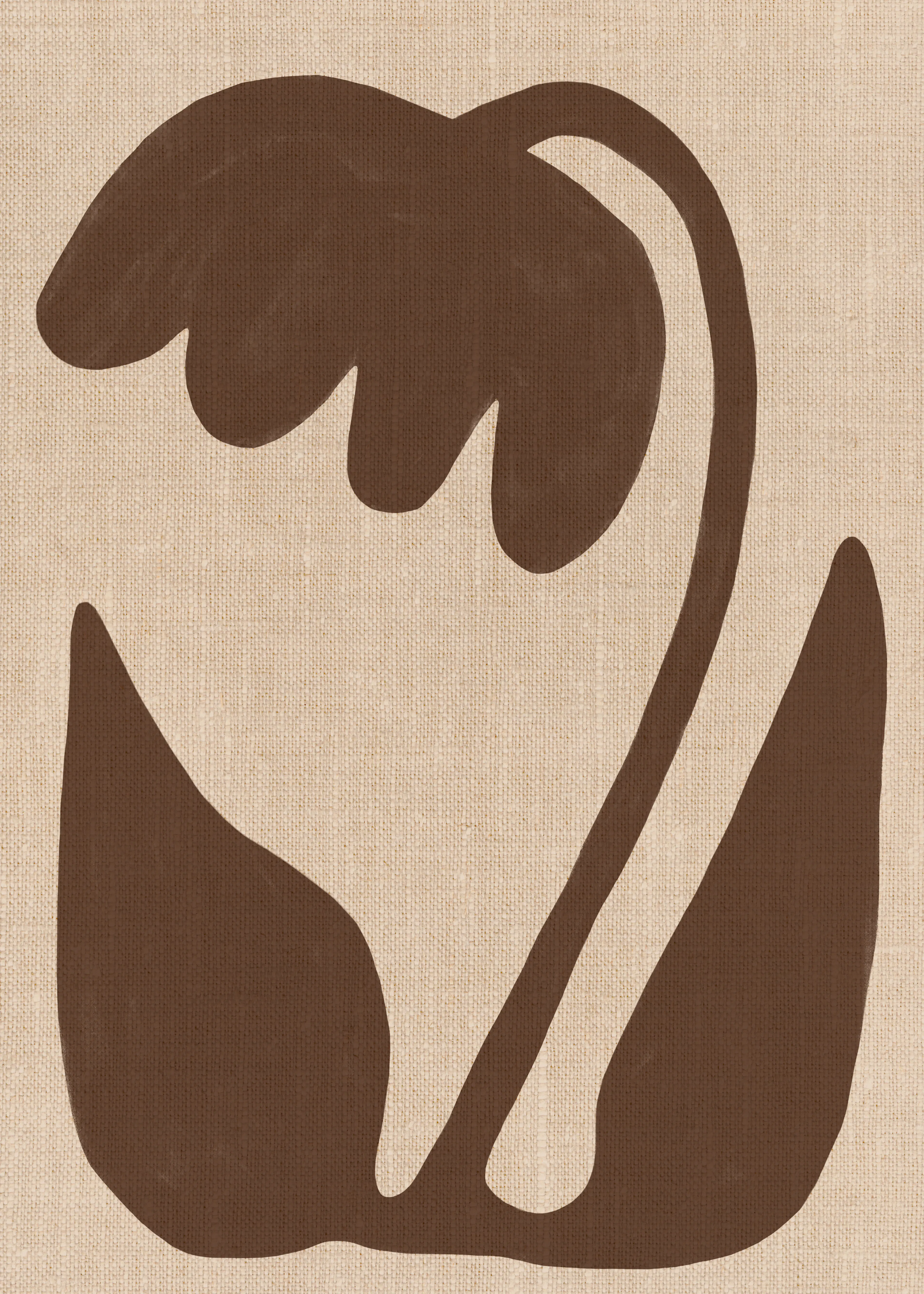 Brown Abstract Flower Poster 0