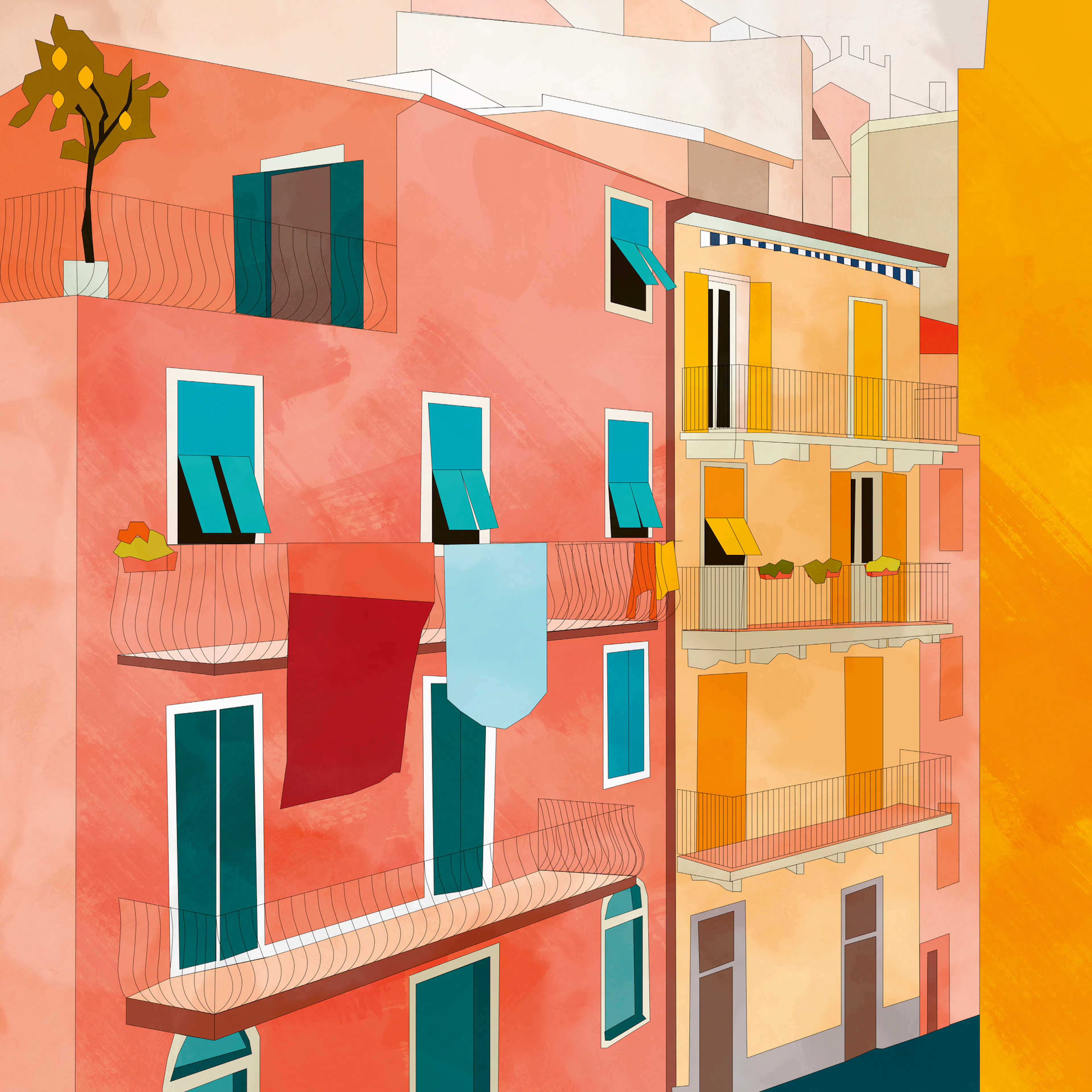Sunset Balconies Poster 0